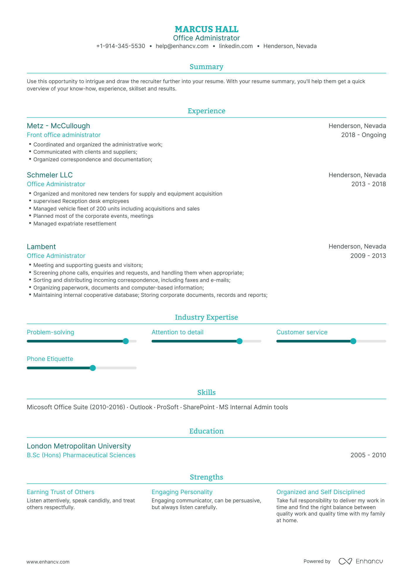 Traditional Office Administrator Resume Template