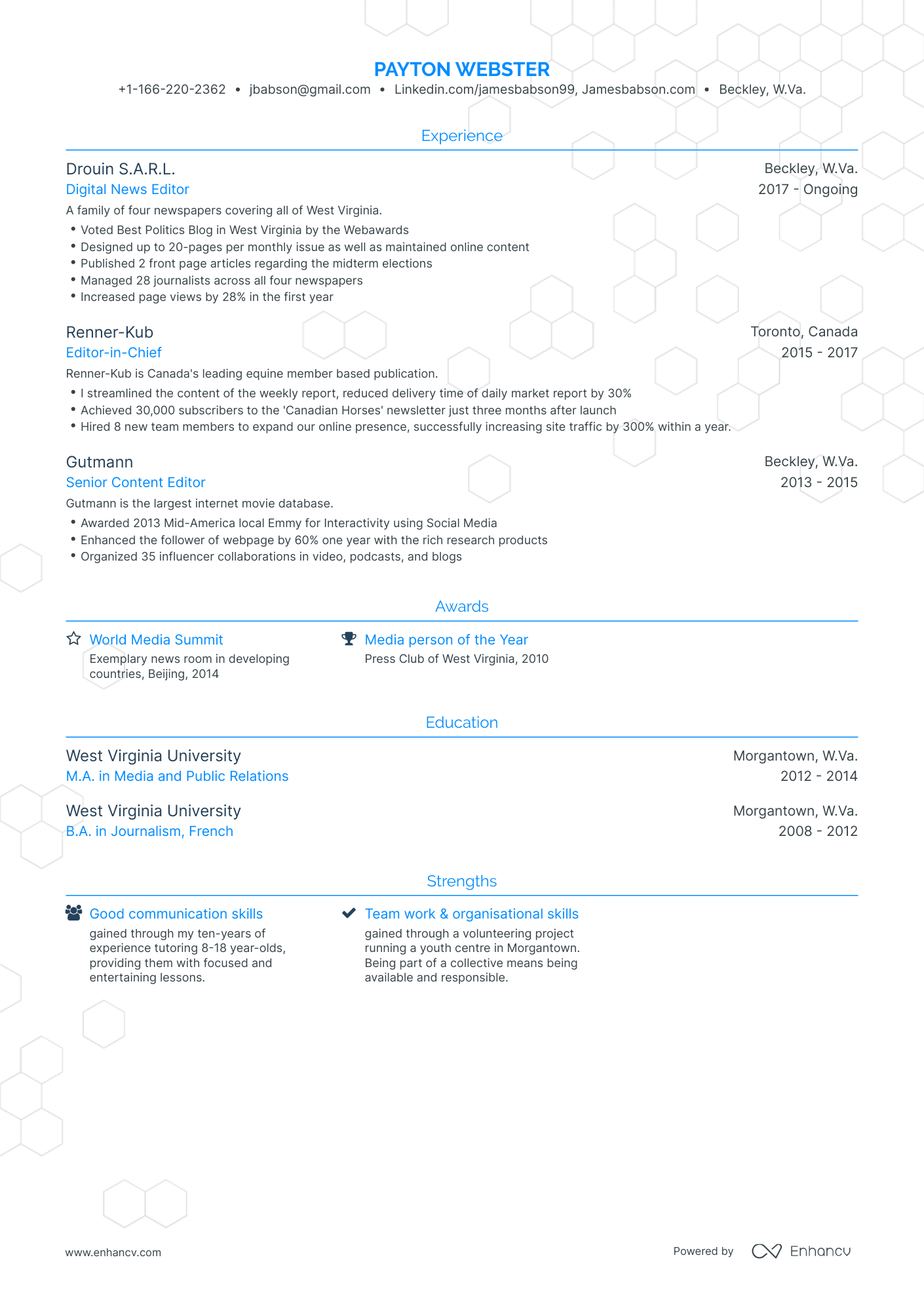 Traditional Editor Resume Template
