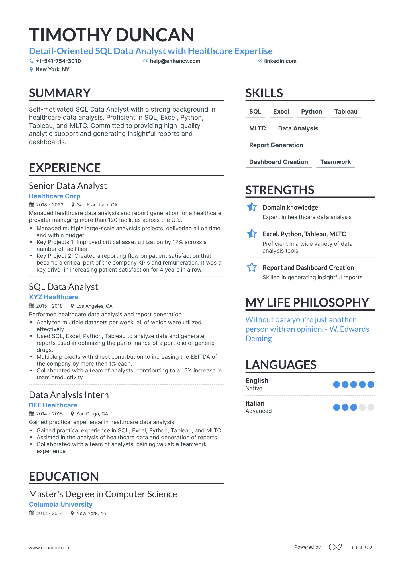 sql projects for data analyst resume