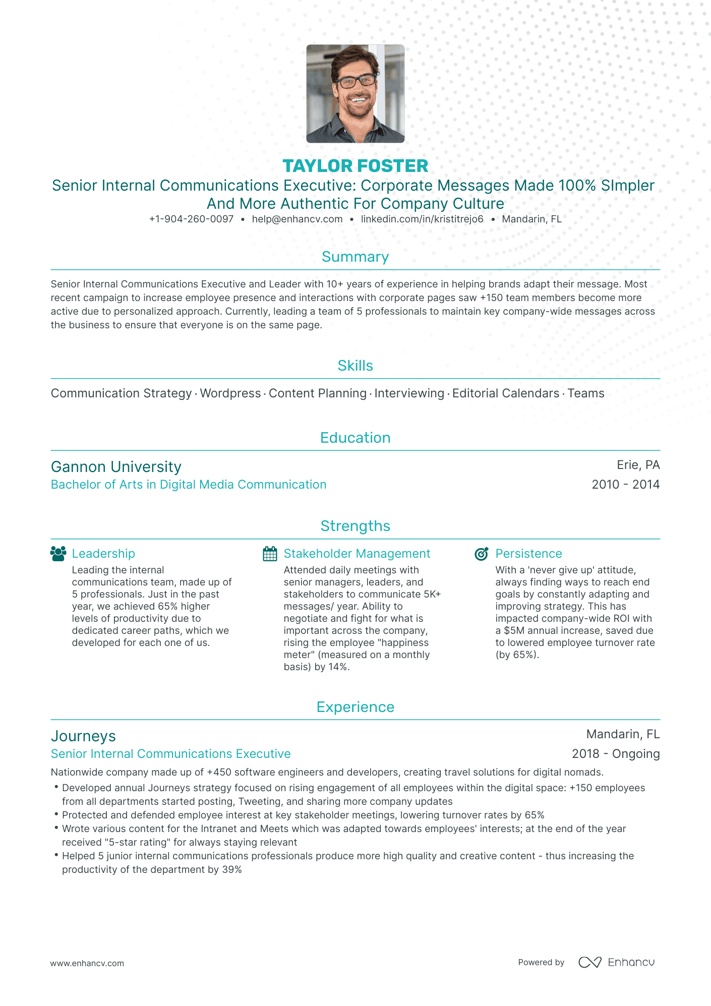 Traditional Internal Communications Resume Template