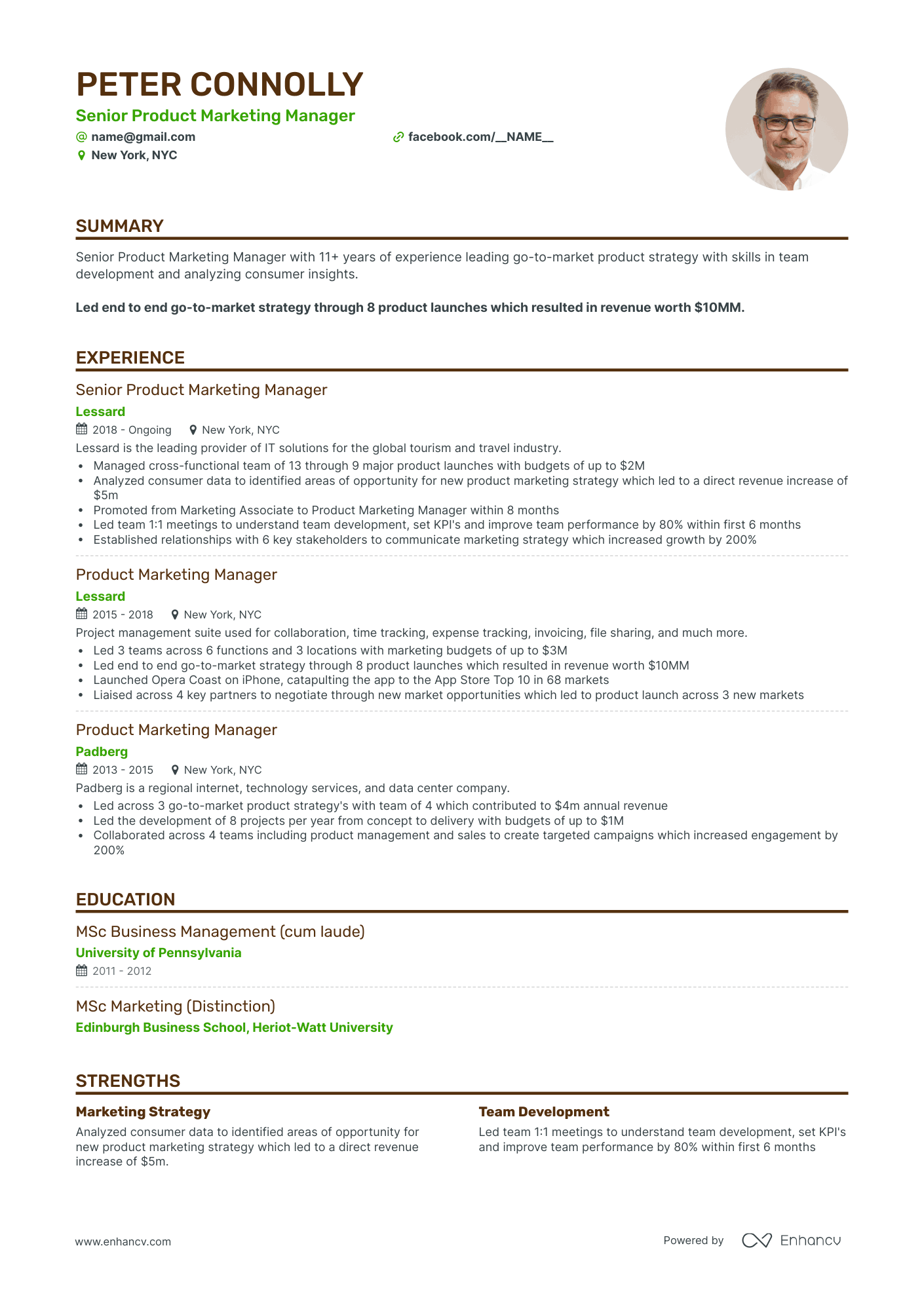 Classic Product Marketing Manager Resume Template