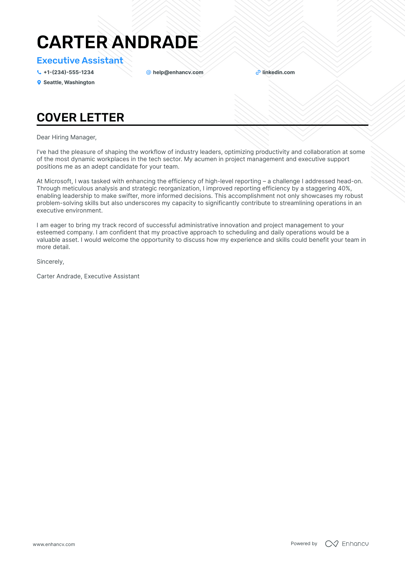 cover letter sample personal assistant