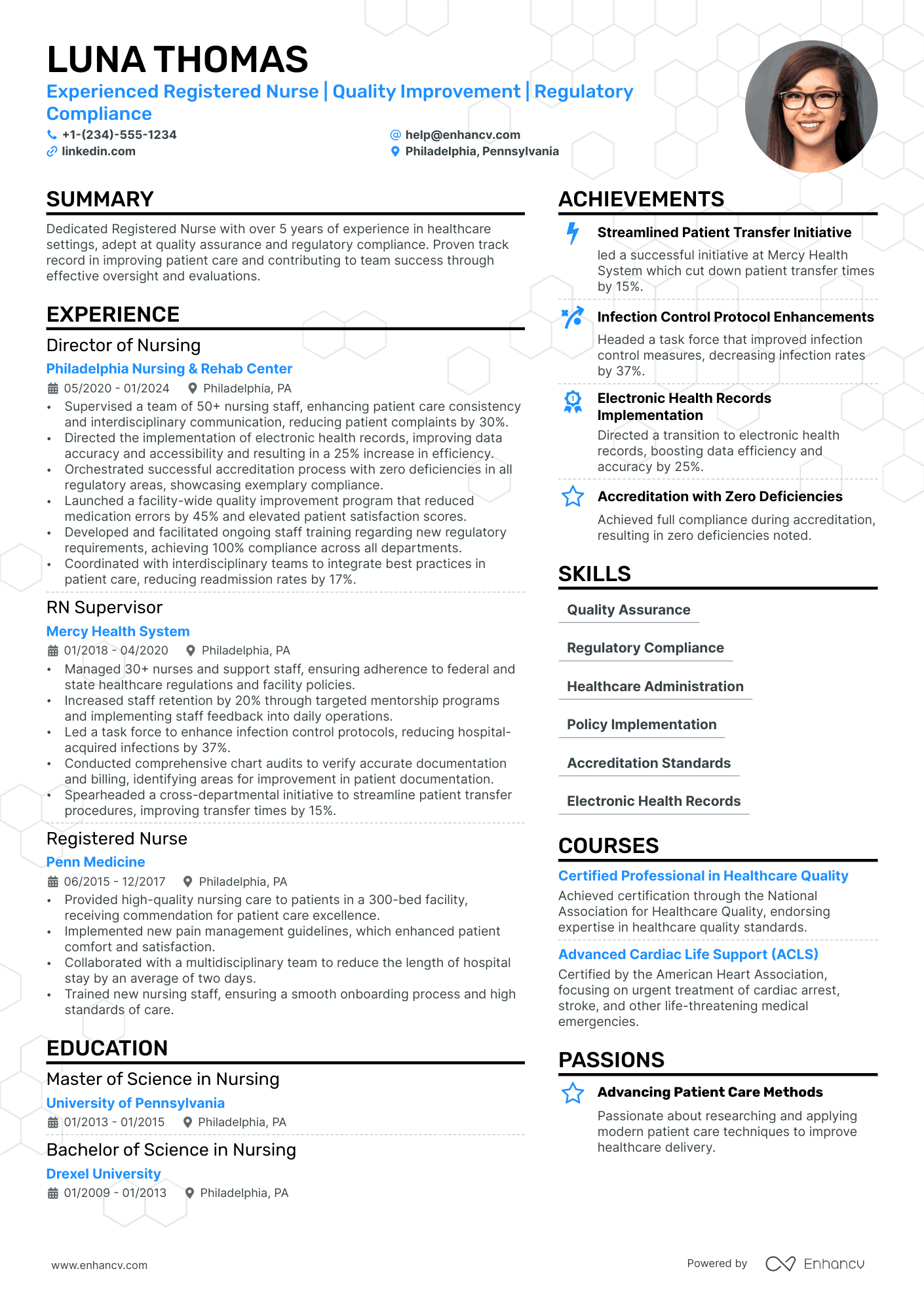 professional profile resume nursing