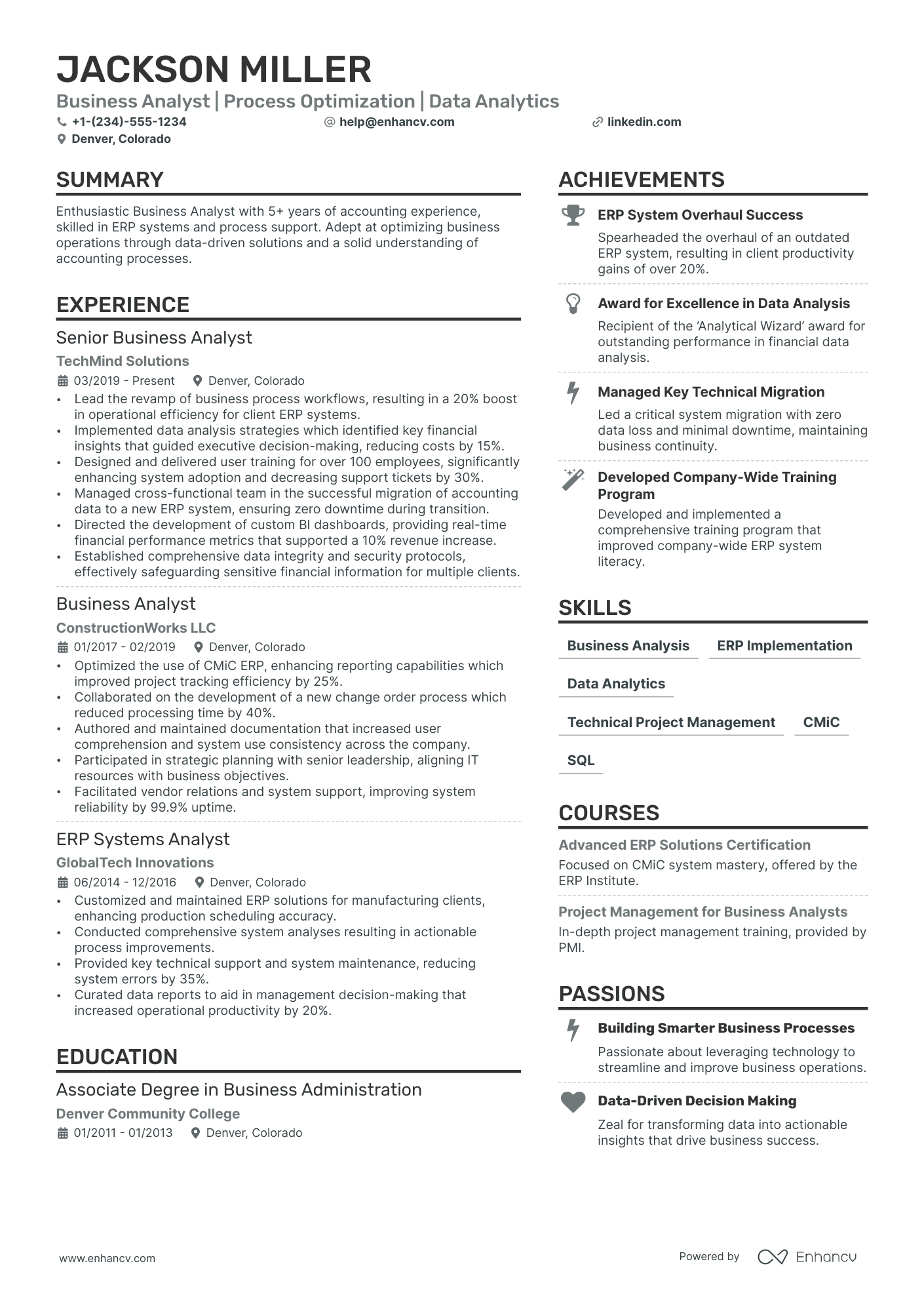ba english resume format
