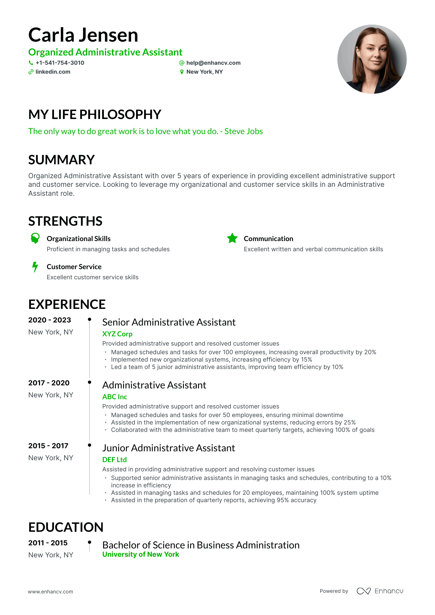 Timeline Administrative Assistant Resume Template