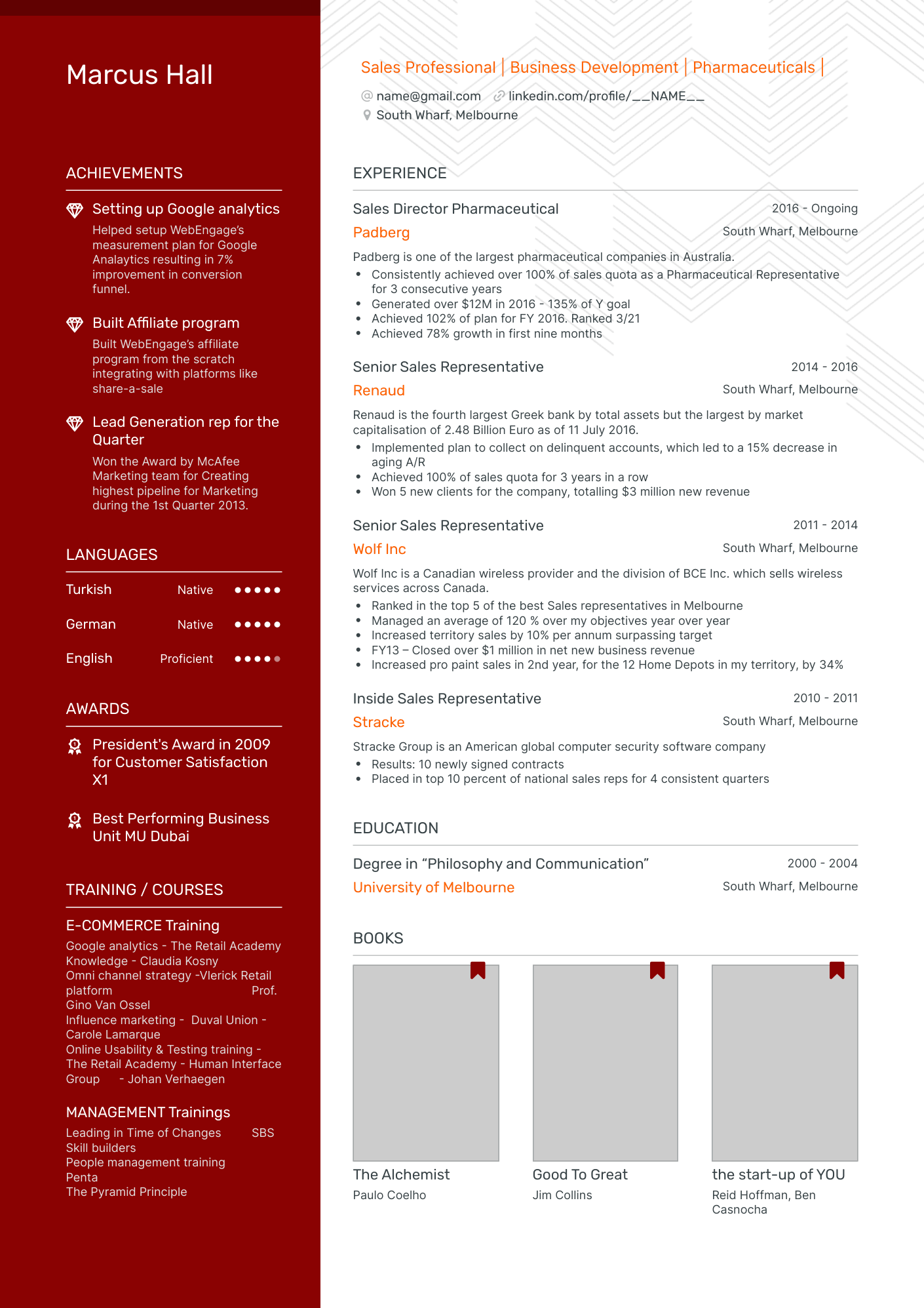 Polished Pharmaceutical Sales Rep Resume Template