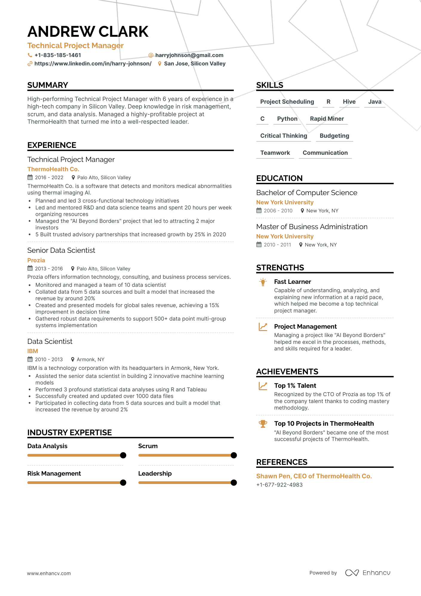 Simple Silicon Valley Resume Template