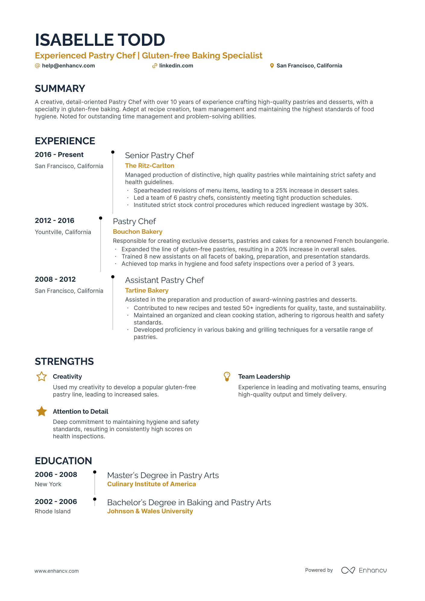 5 Pastry Chef Resume Examples & Guide for 2024