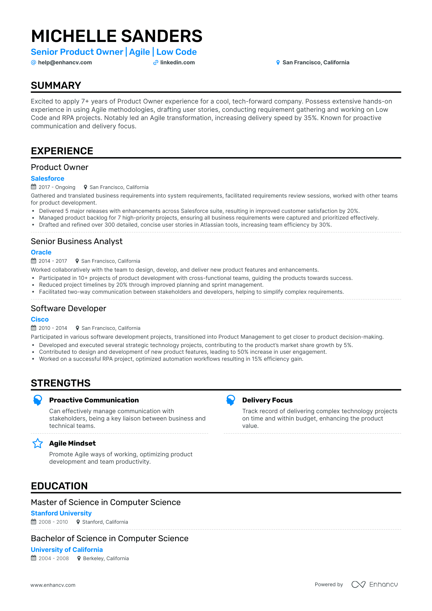 undefined Senior Product Owner Resume Template