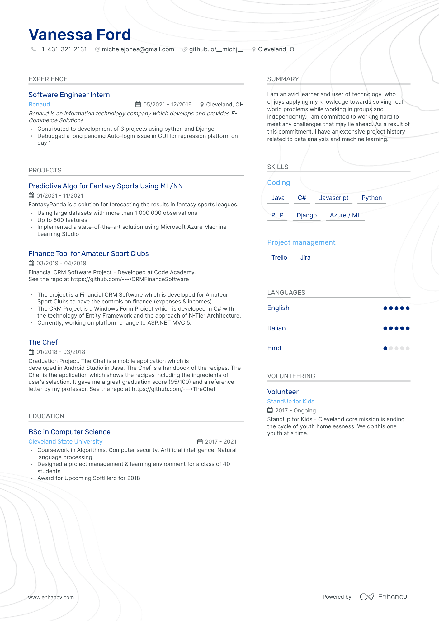 Modern Entry Level Software Engineer Resume Template