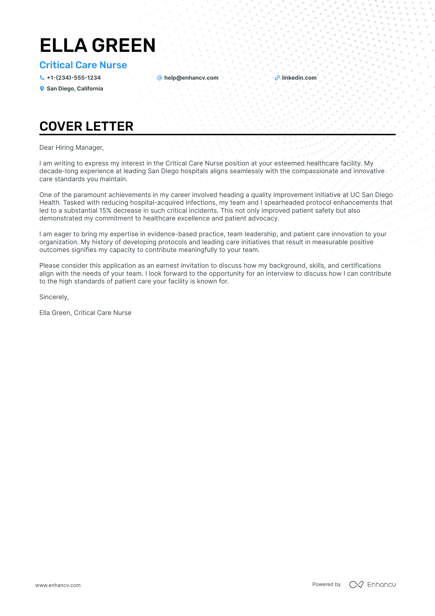 sample cover letter for community nurse