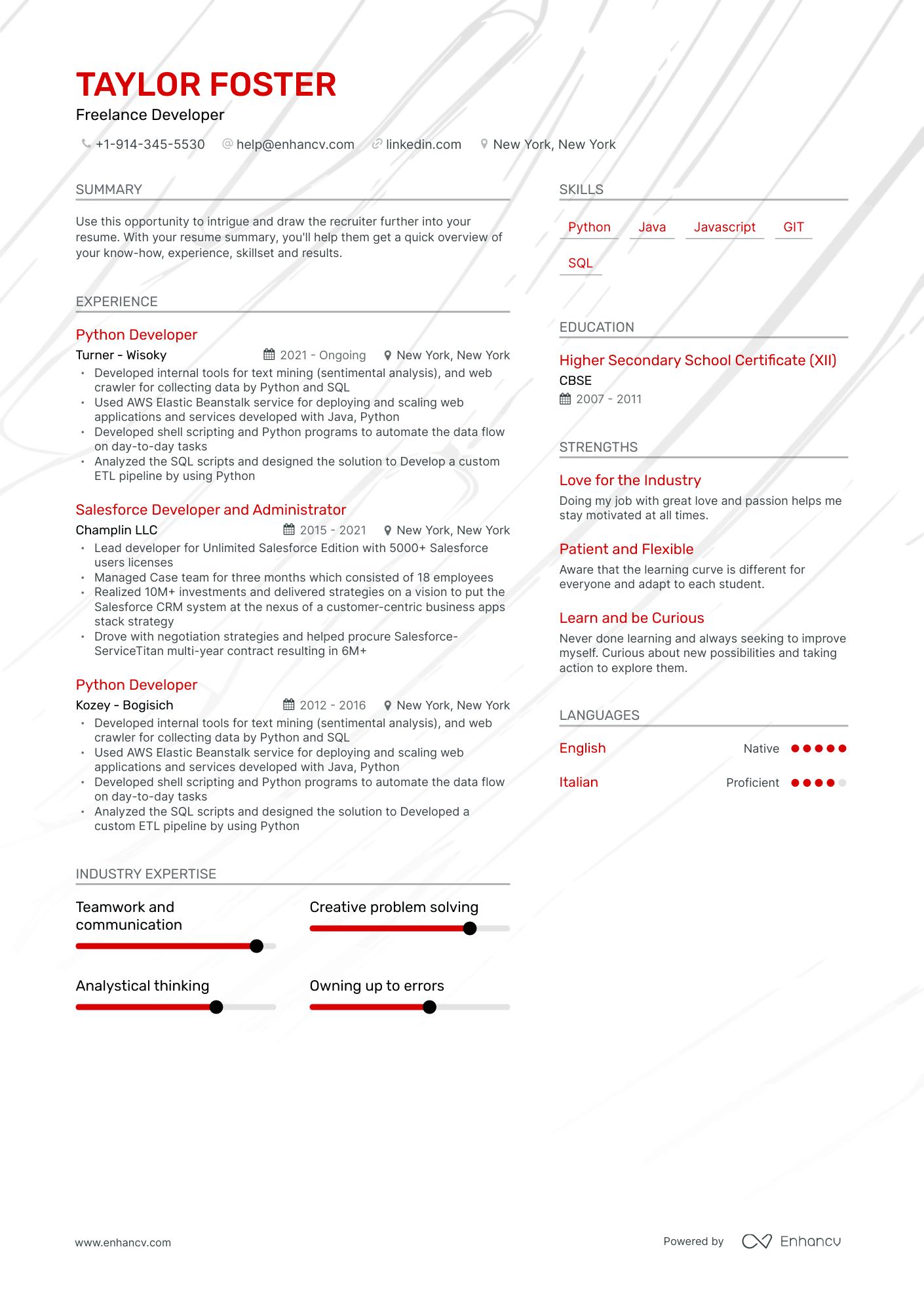 Freelance Developer Resume Examples & Guide for 2023 (Layout, Skills ...