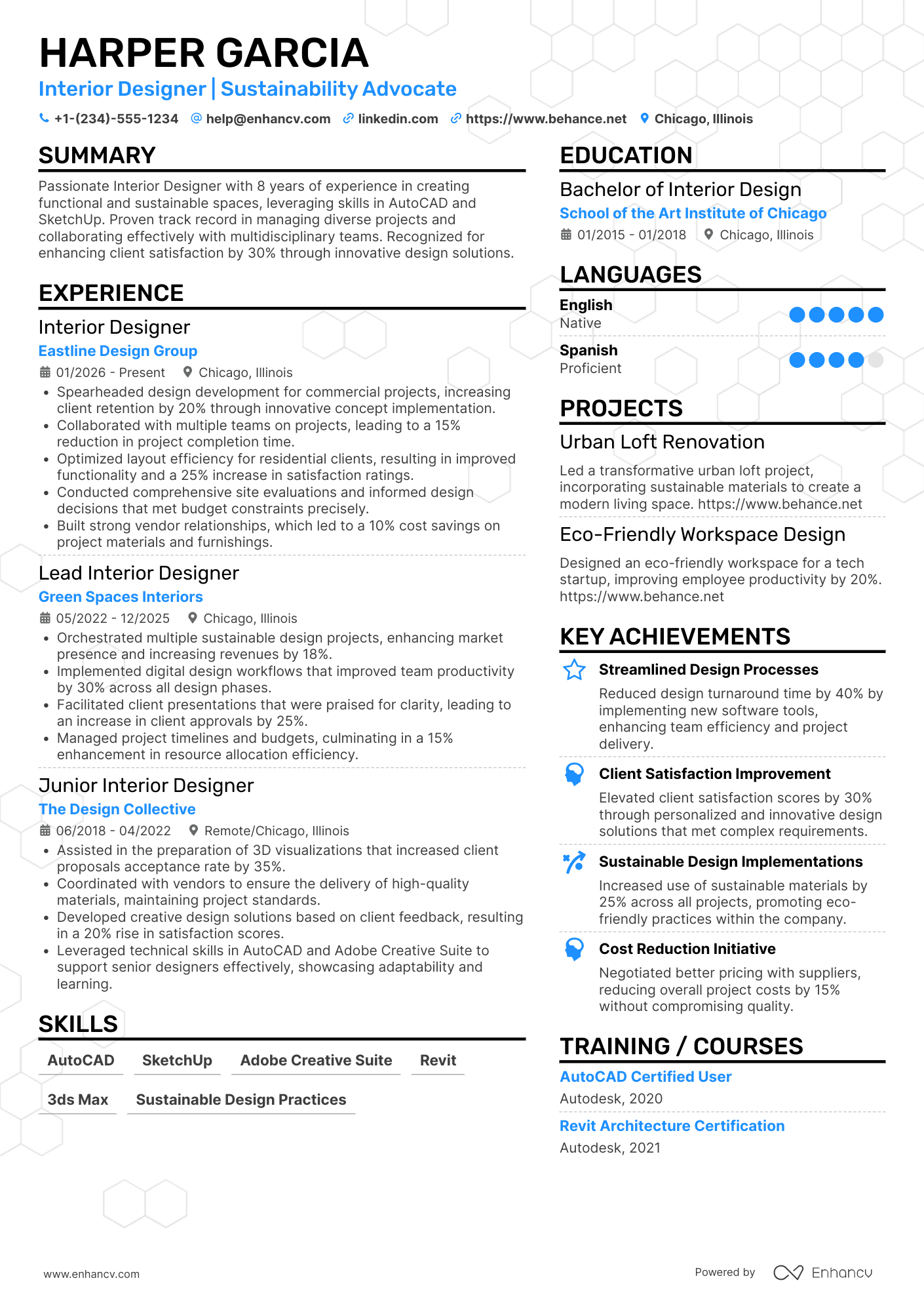 A resume example of a Assistant Interior Designer