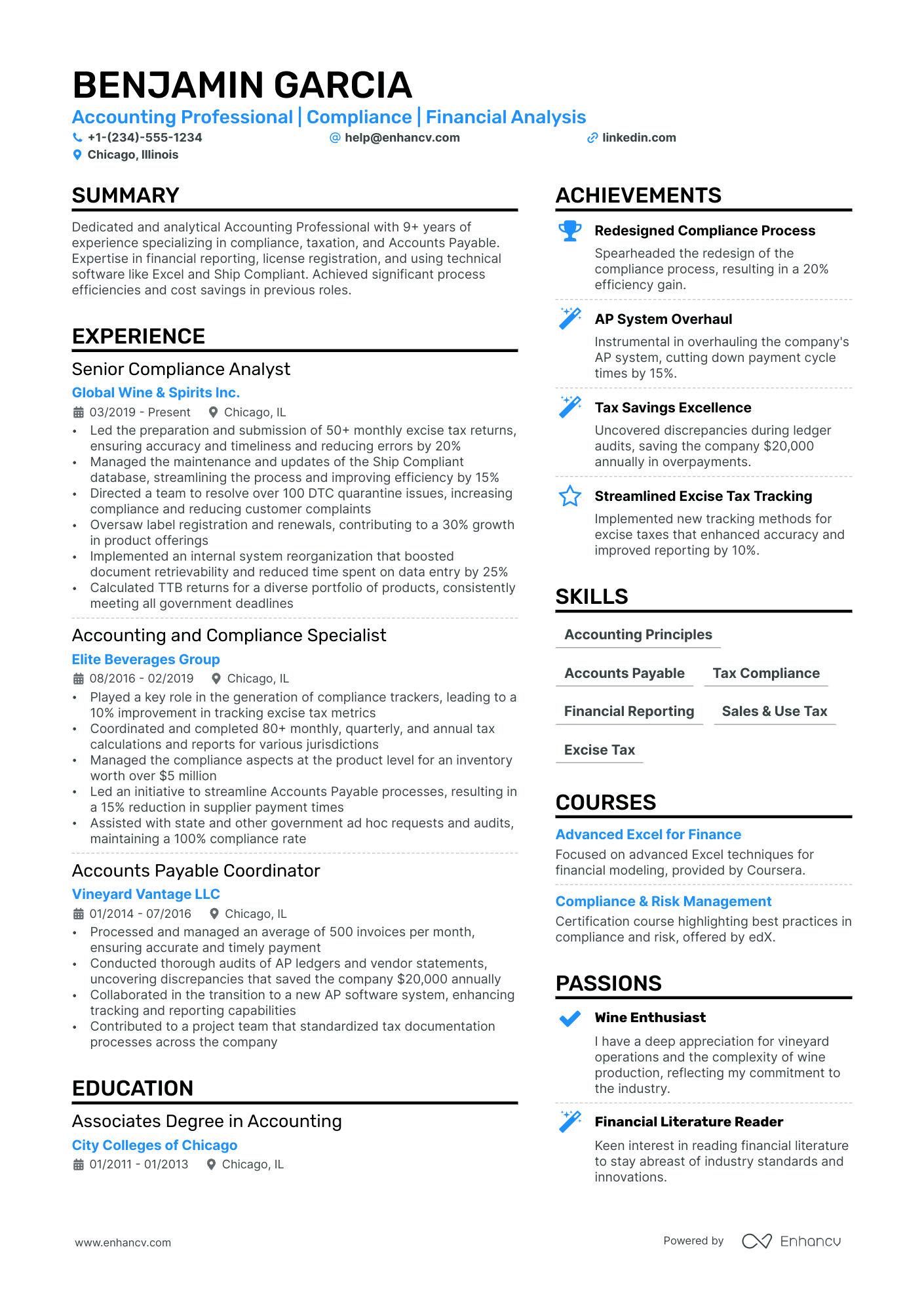 resume format of accountant
