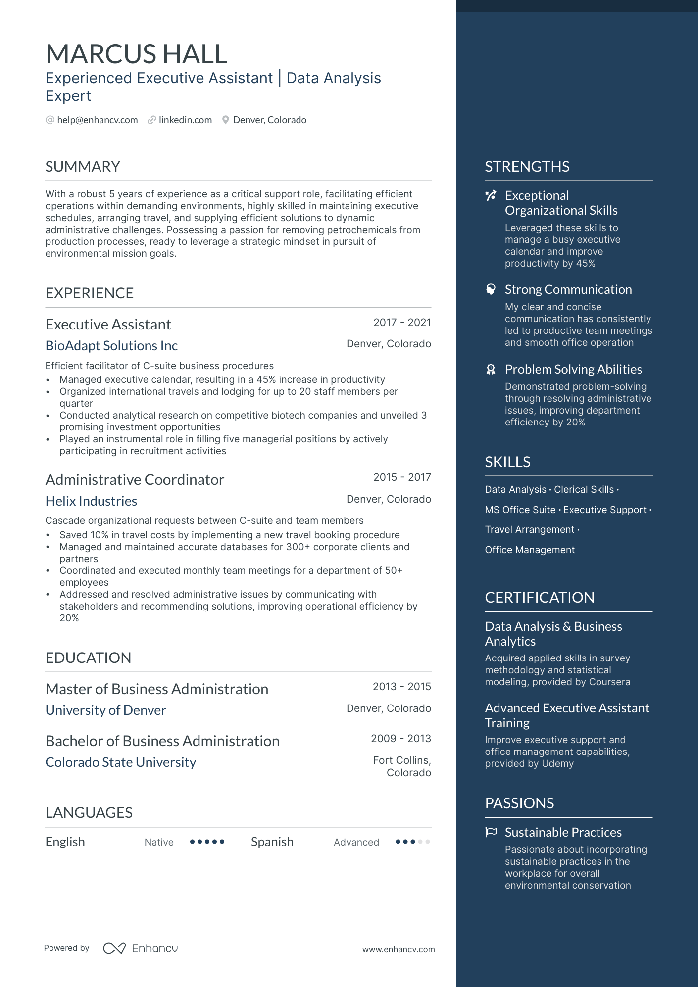 executive assistant resume template free