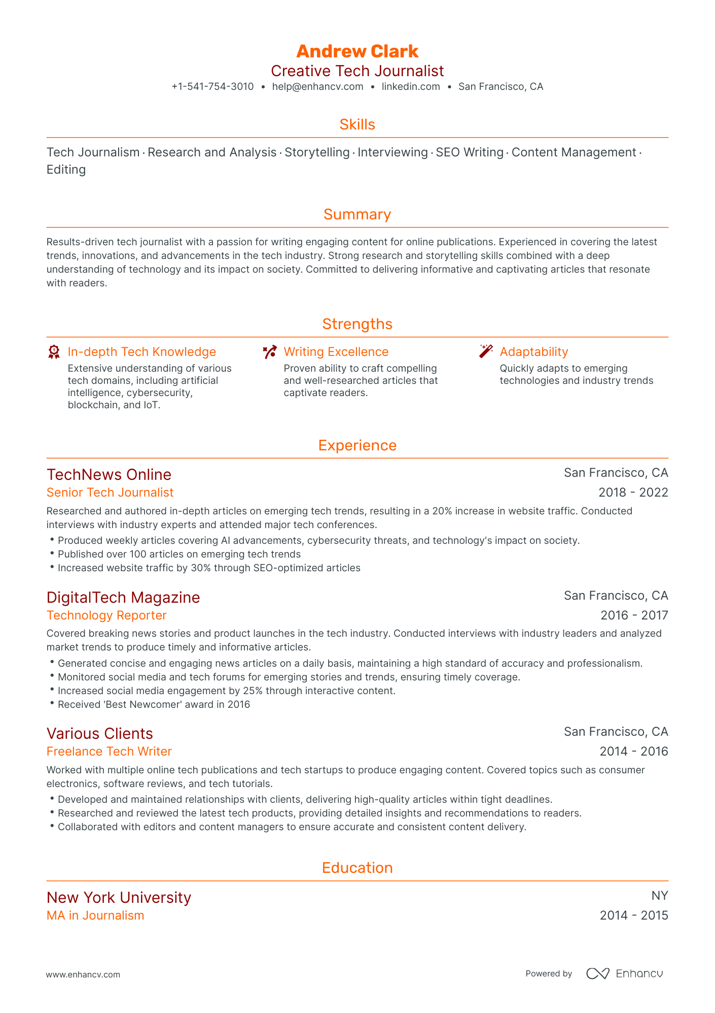 8 Journalist Resume Examples & Guide For 2023