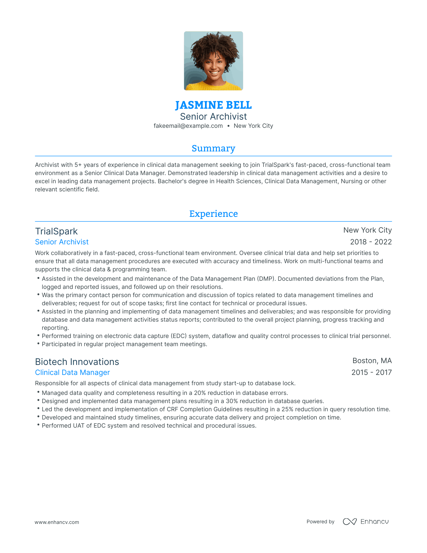 Traditional Archivist Resume Template