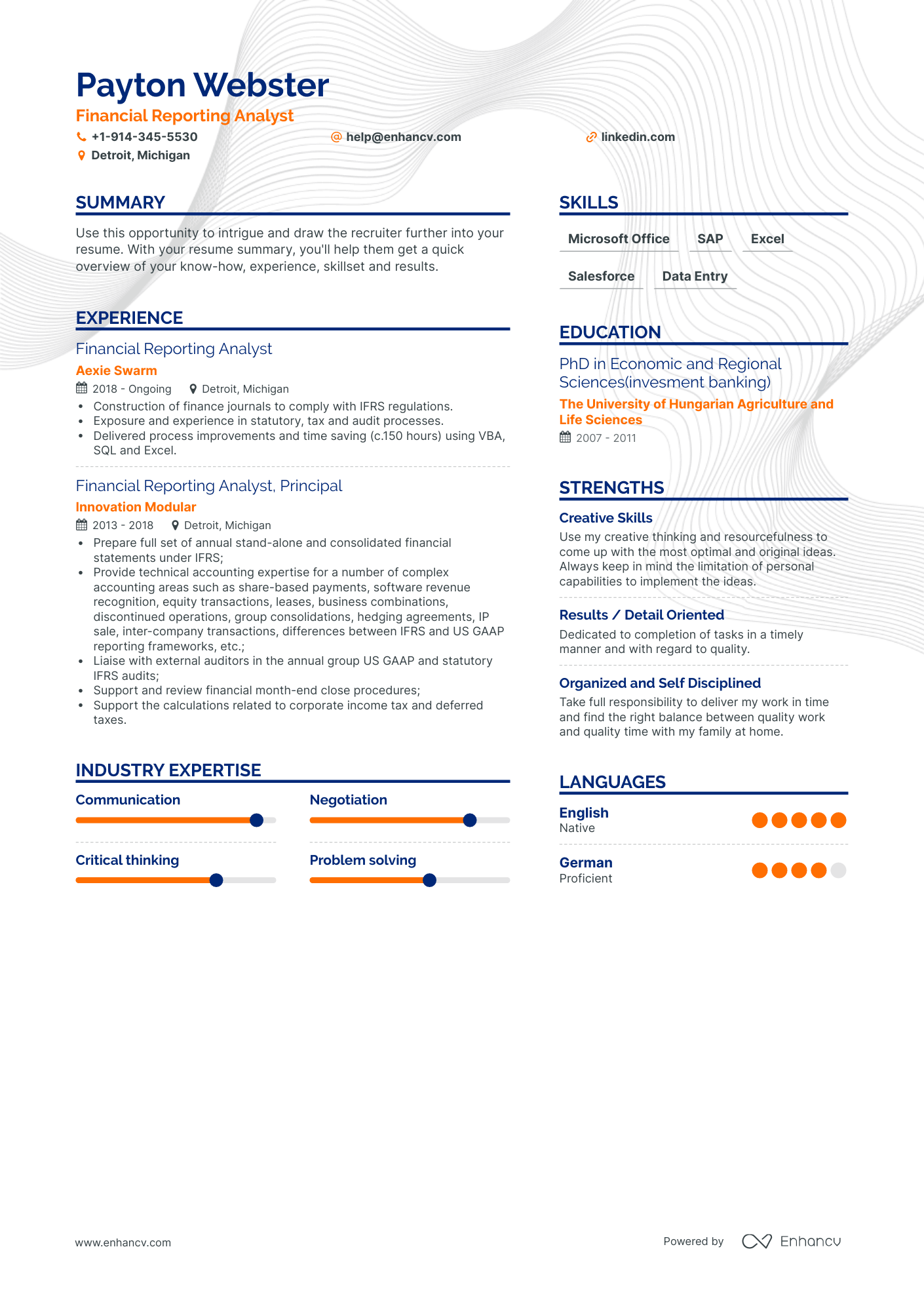 Simple Financial Reporting Analyst Resume Template