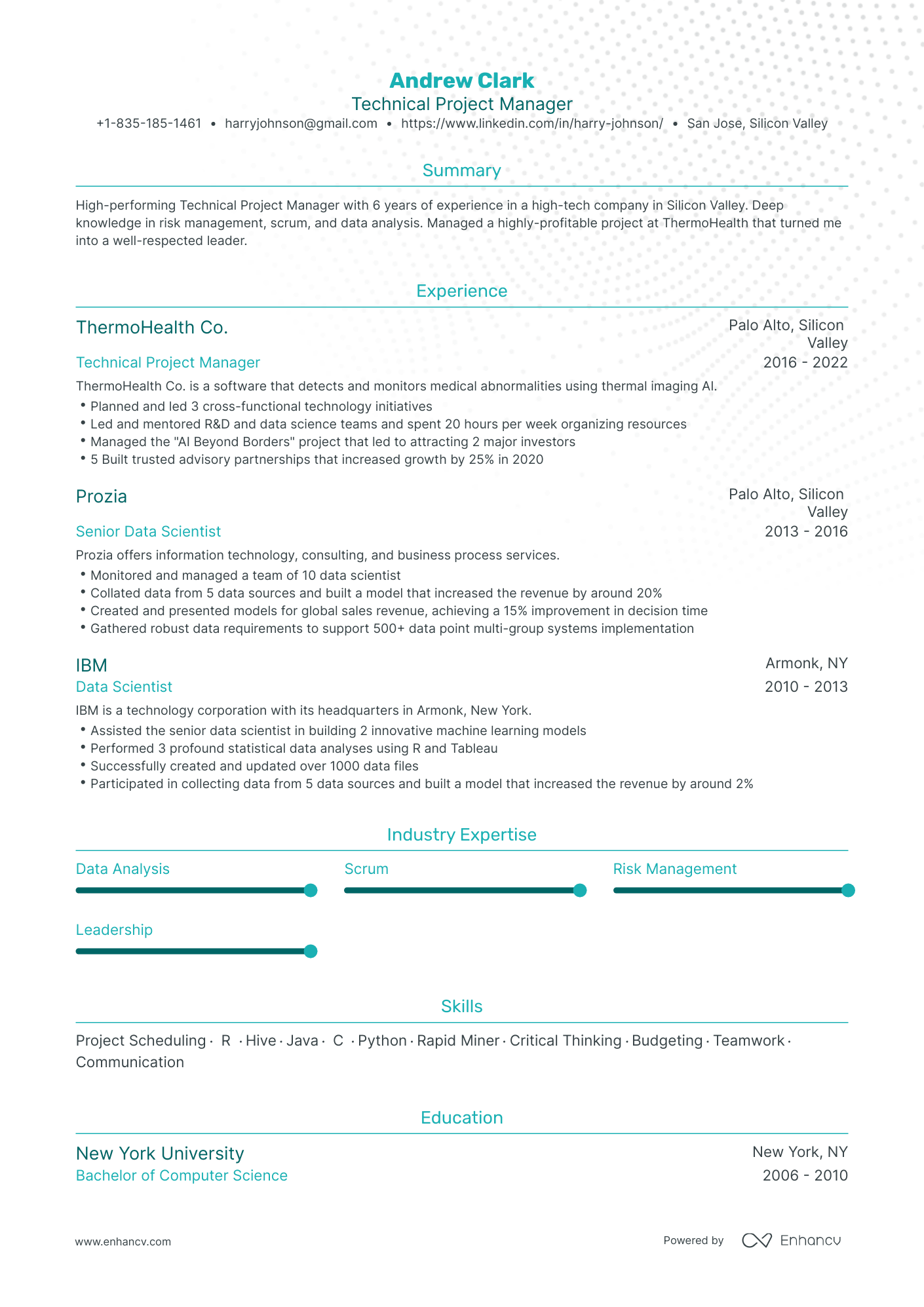 Traditional Silicon Valley Resume Template