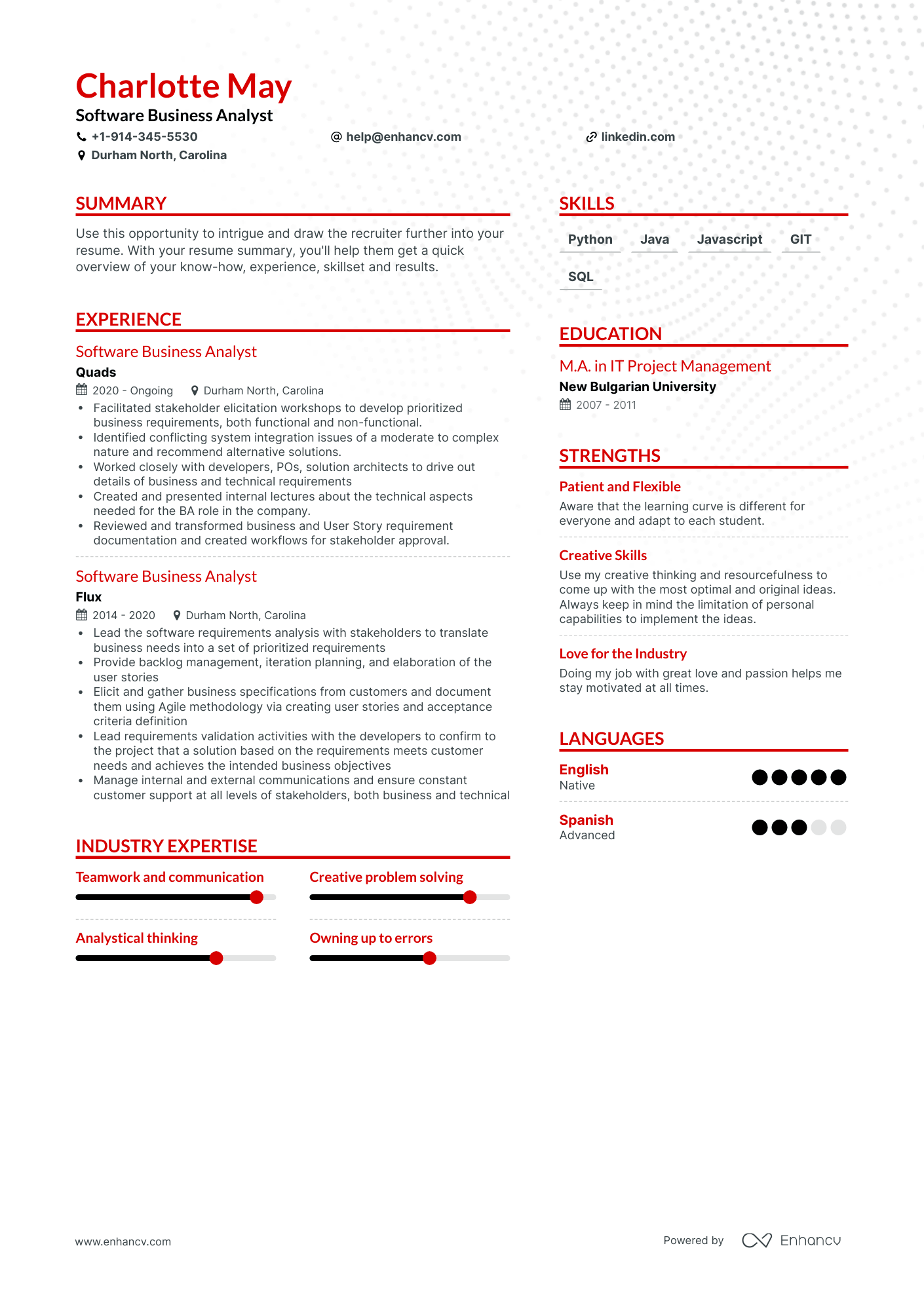 Software Business Analyst Resume Examples & Guide for 2023 (Layout ...