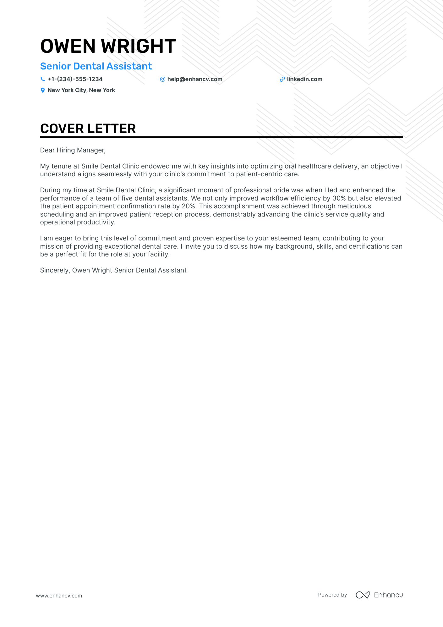sample cover letter for dental assistant