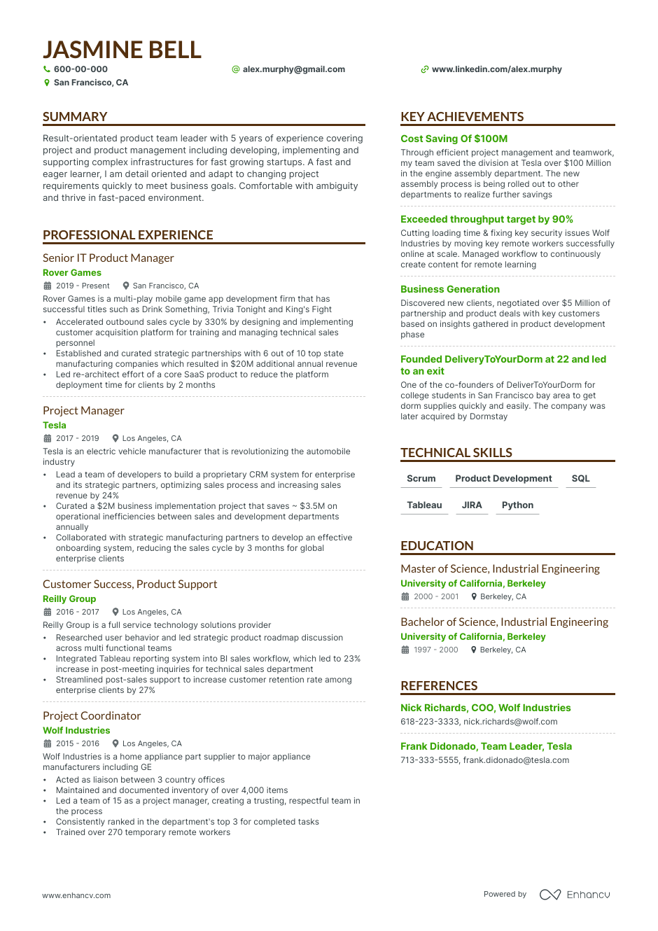 Product Manager resume