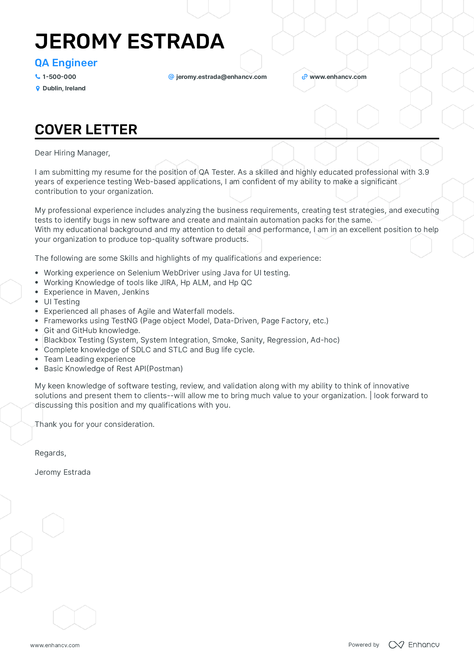 cover letter for company profile