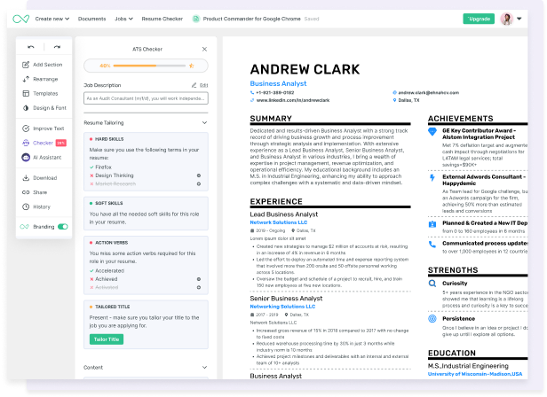 Enhancv's AI Resume Builder   an inside look
