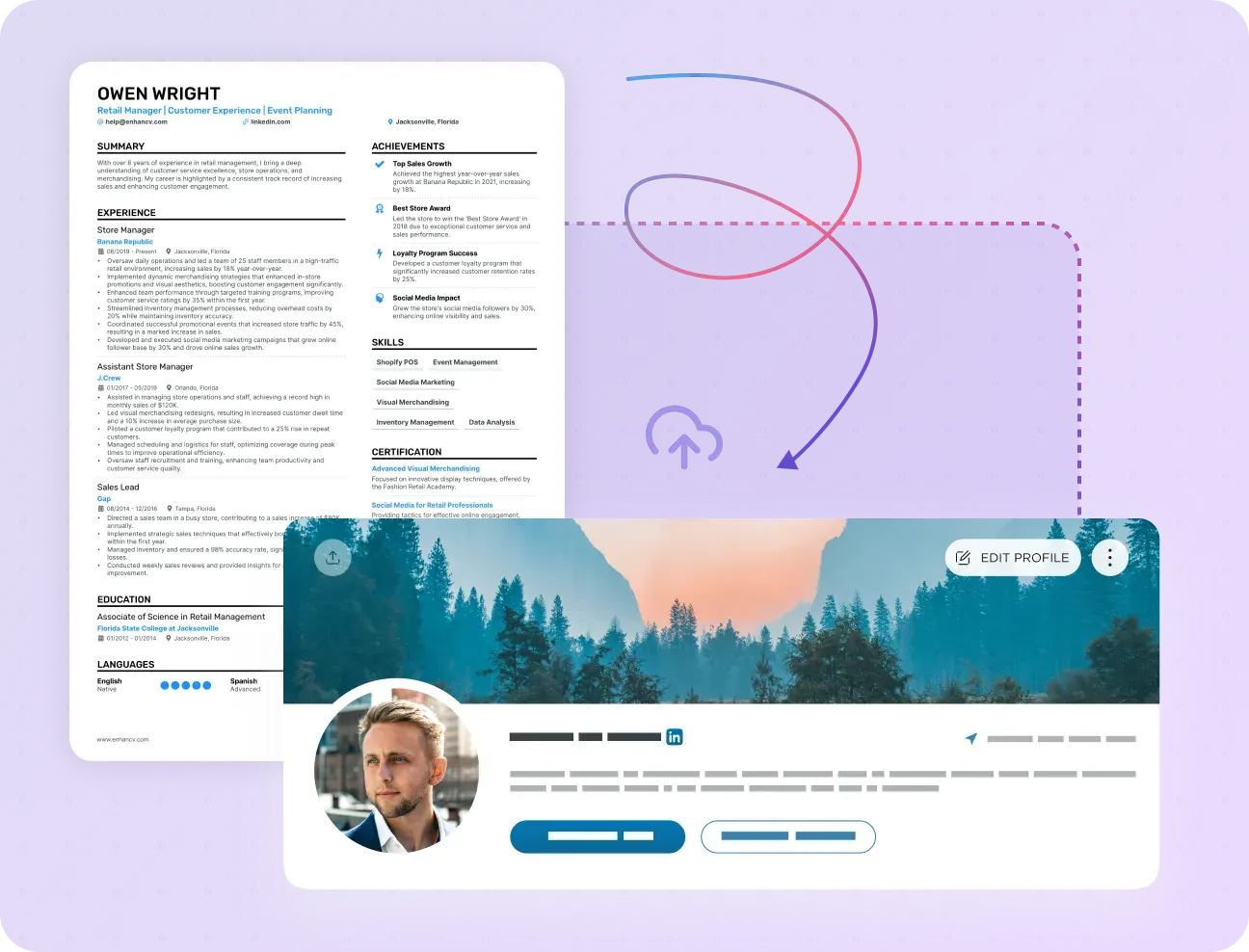 Import your old resume or LinkedIn profile