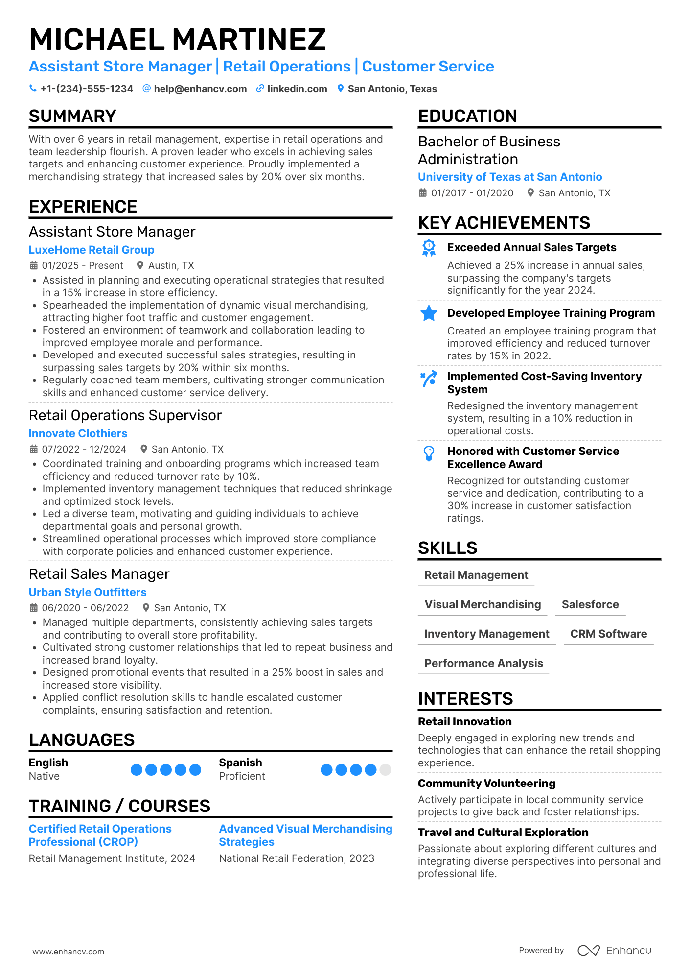 Target Assistant Store Manager Resume Example