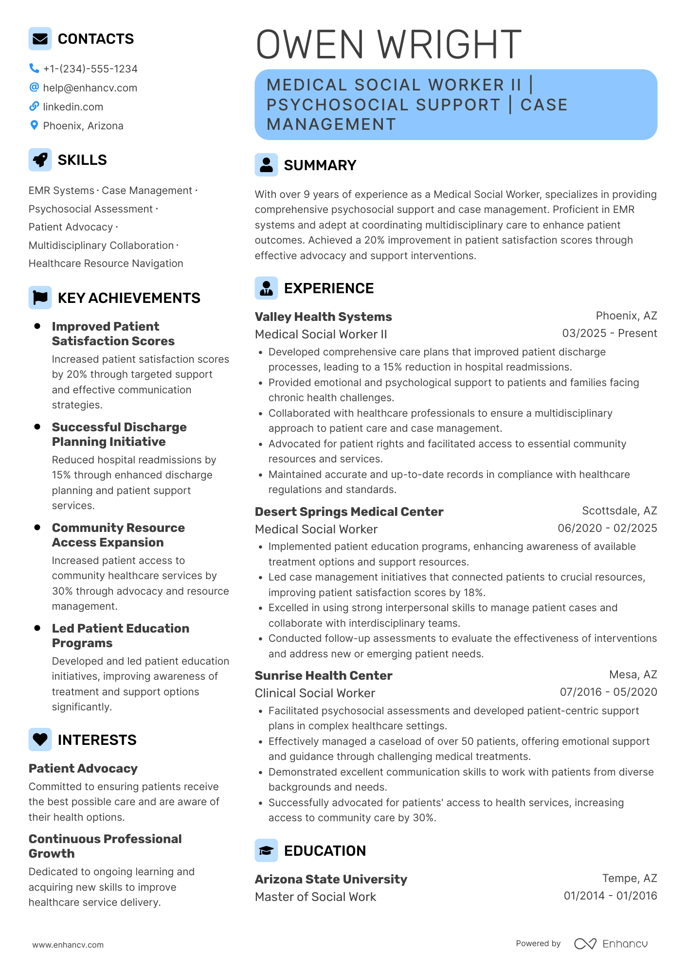 Medical Social Worker Ii Resume Example