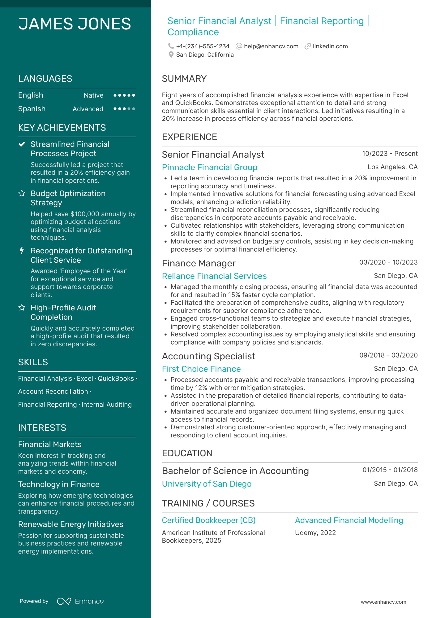 Finance Clerk Resume Example