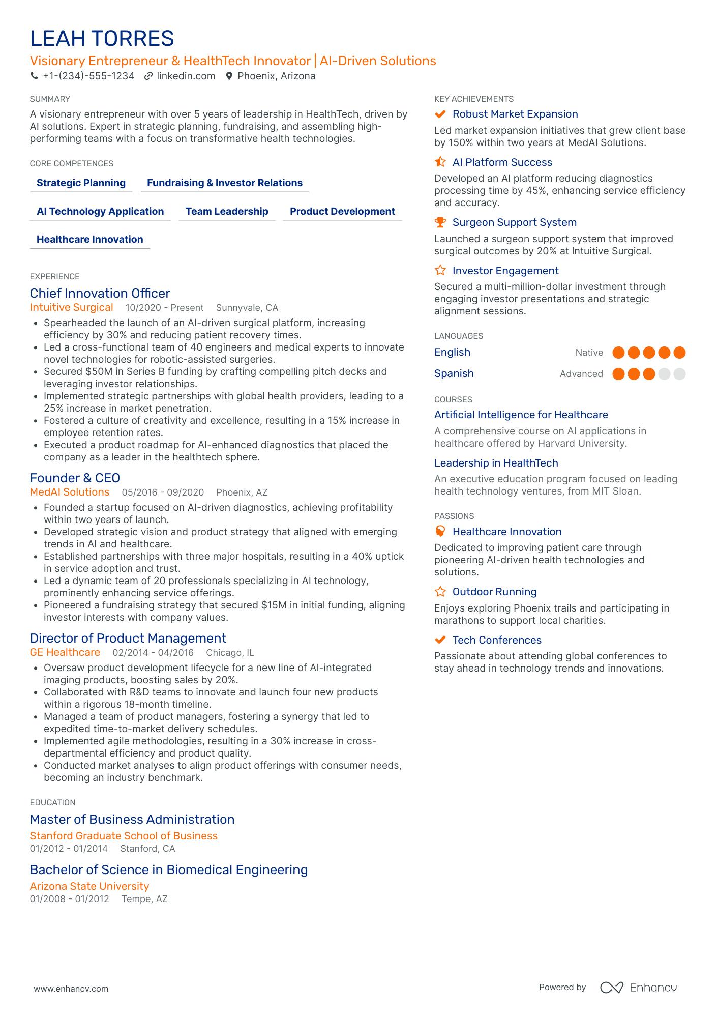 AI CEO Resume Example