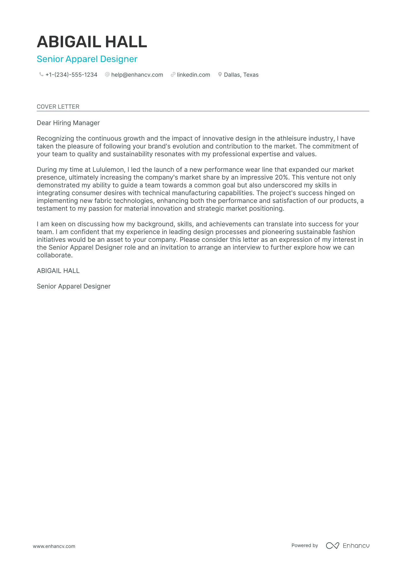 Freelance Designer Resume Example