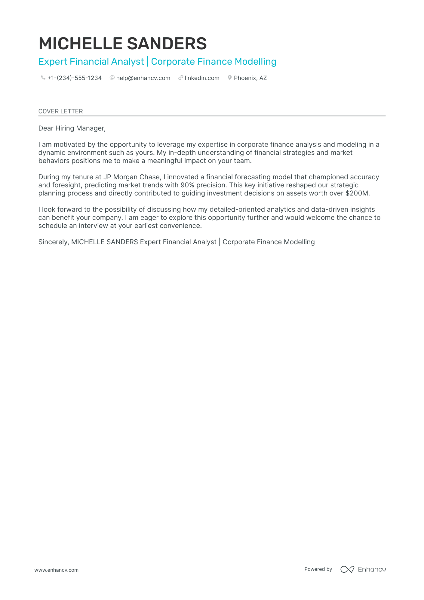 Financial Analyst Intern Resume Example