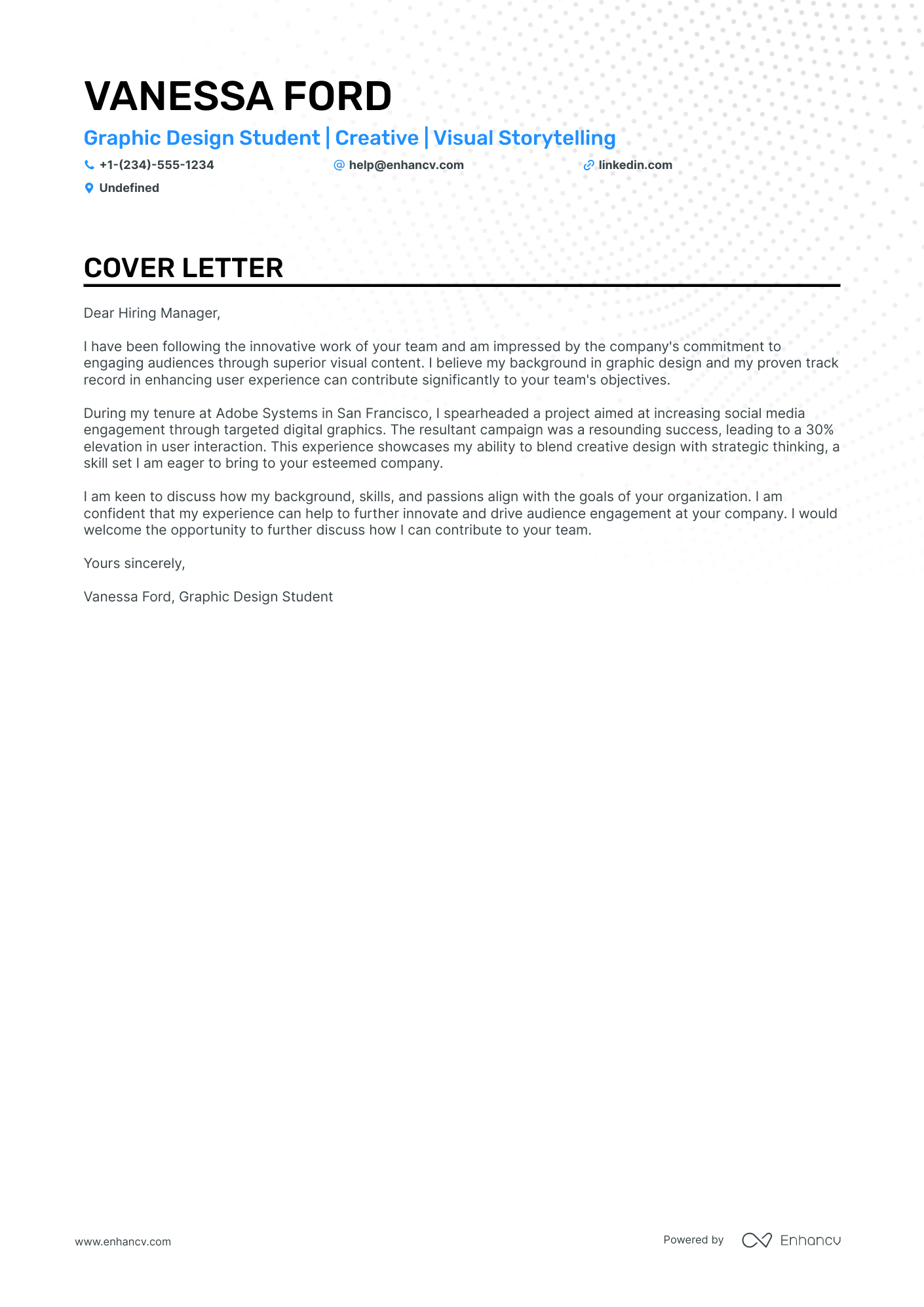 Graphic Design Student Resume Example
