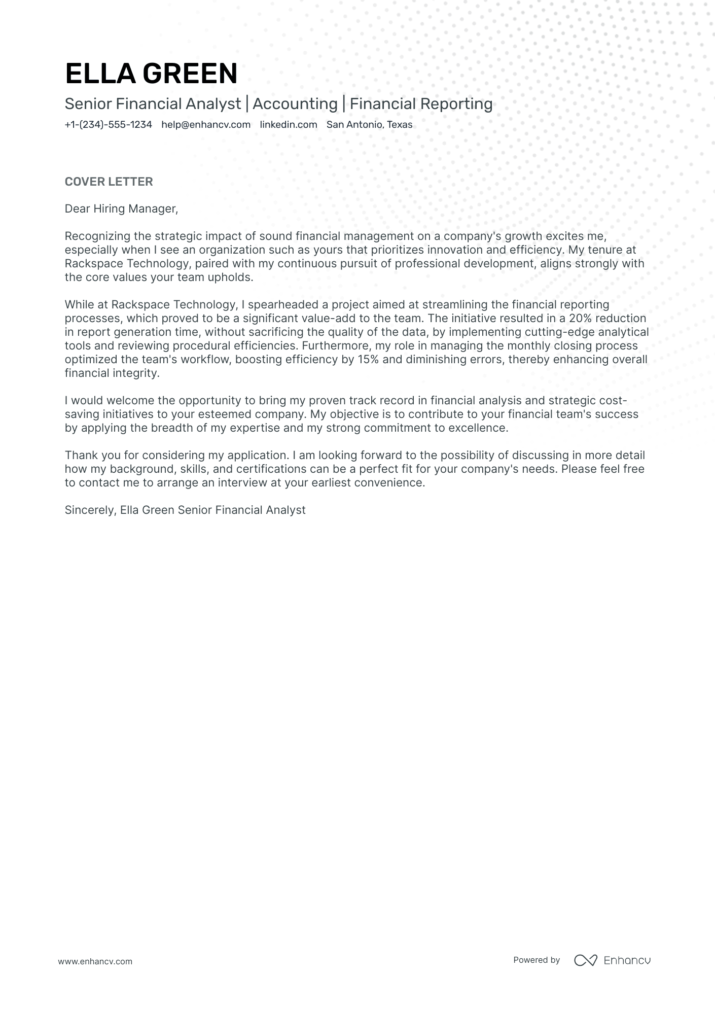 Corporate Financial Analyst Resume Example