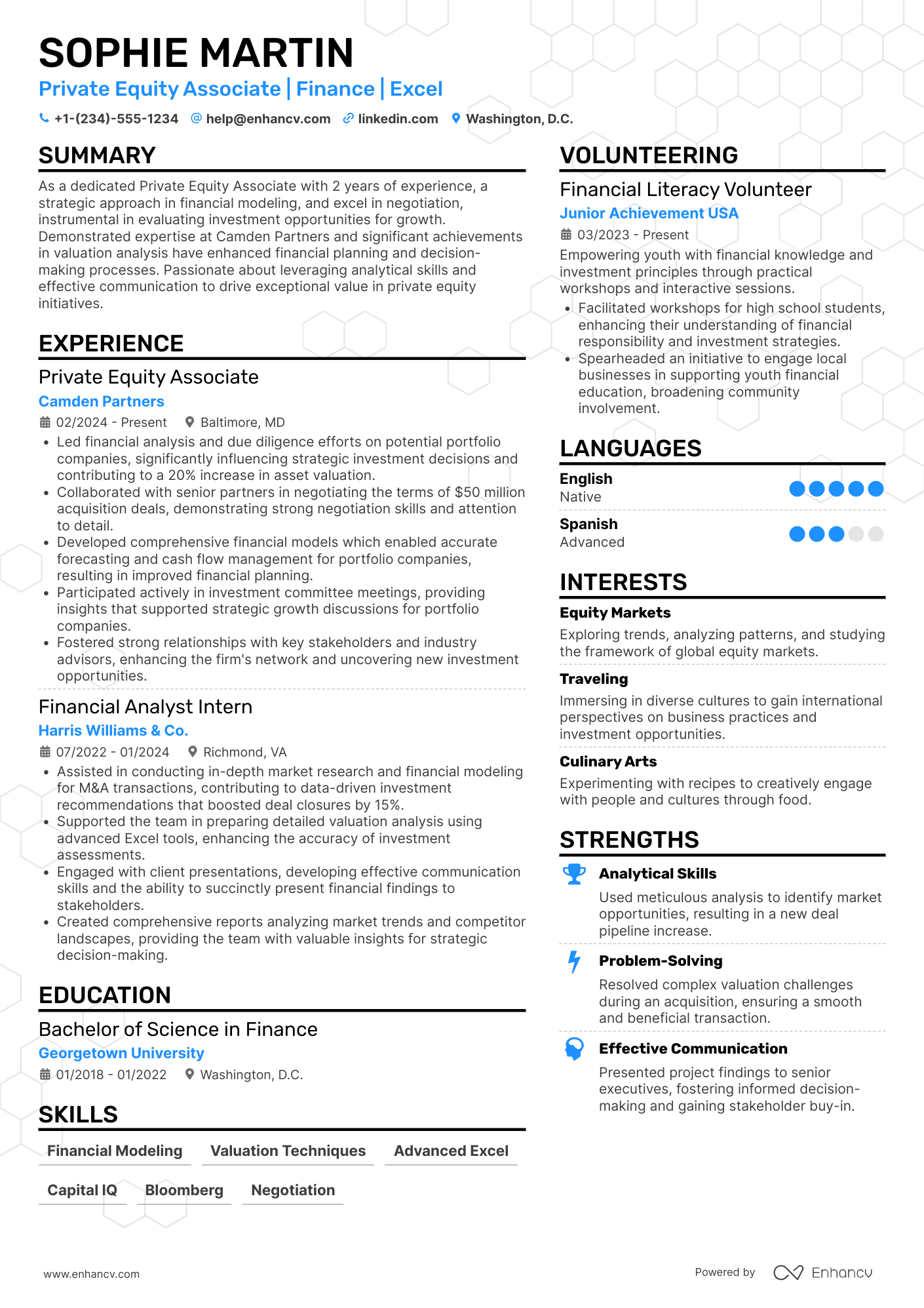 Senior Private Equity Associate Resume Example