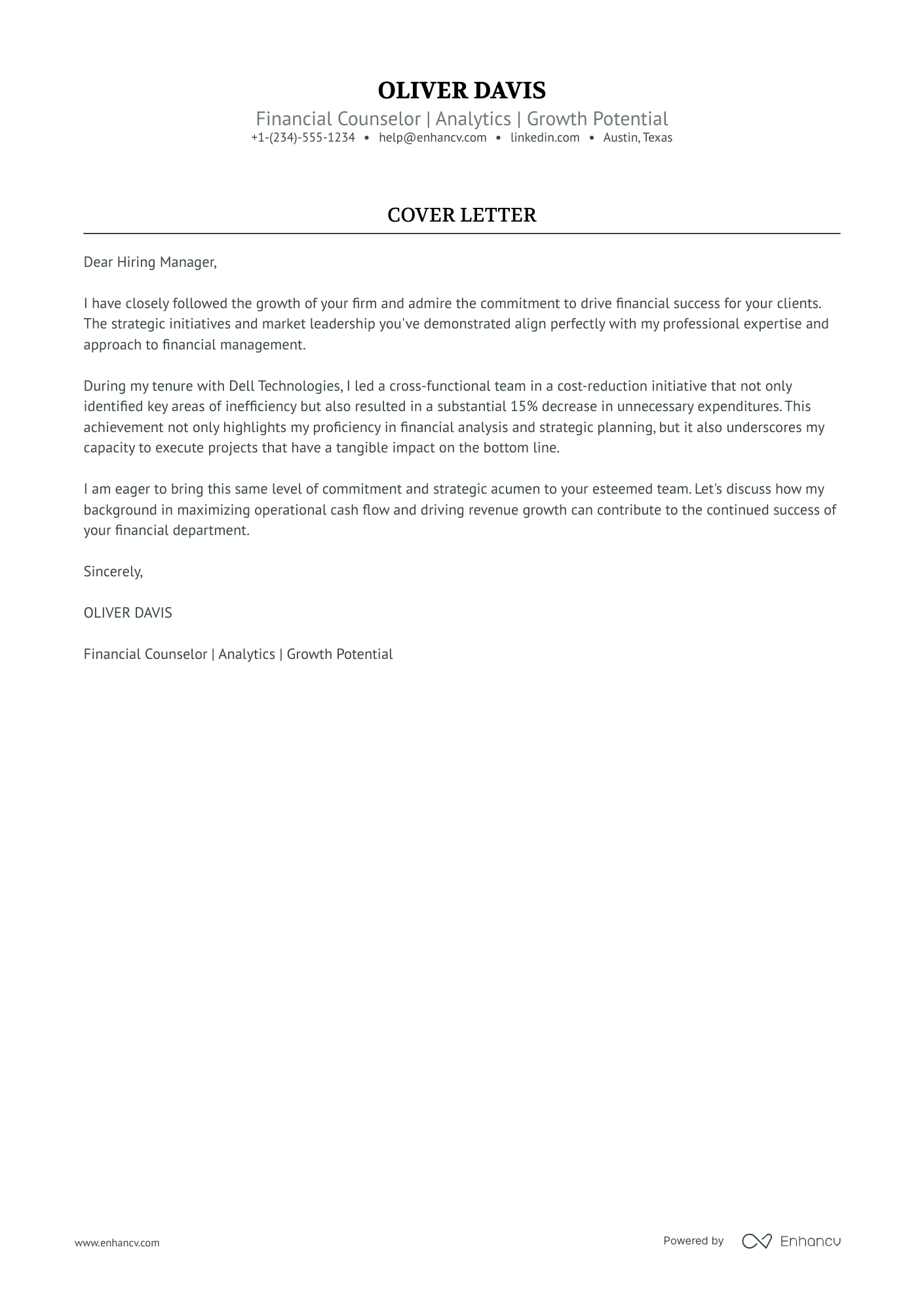 Financial Counselor Resume Example