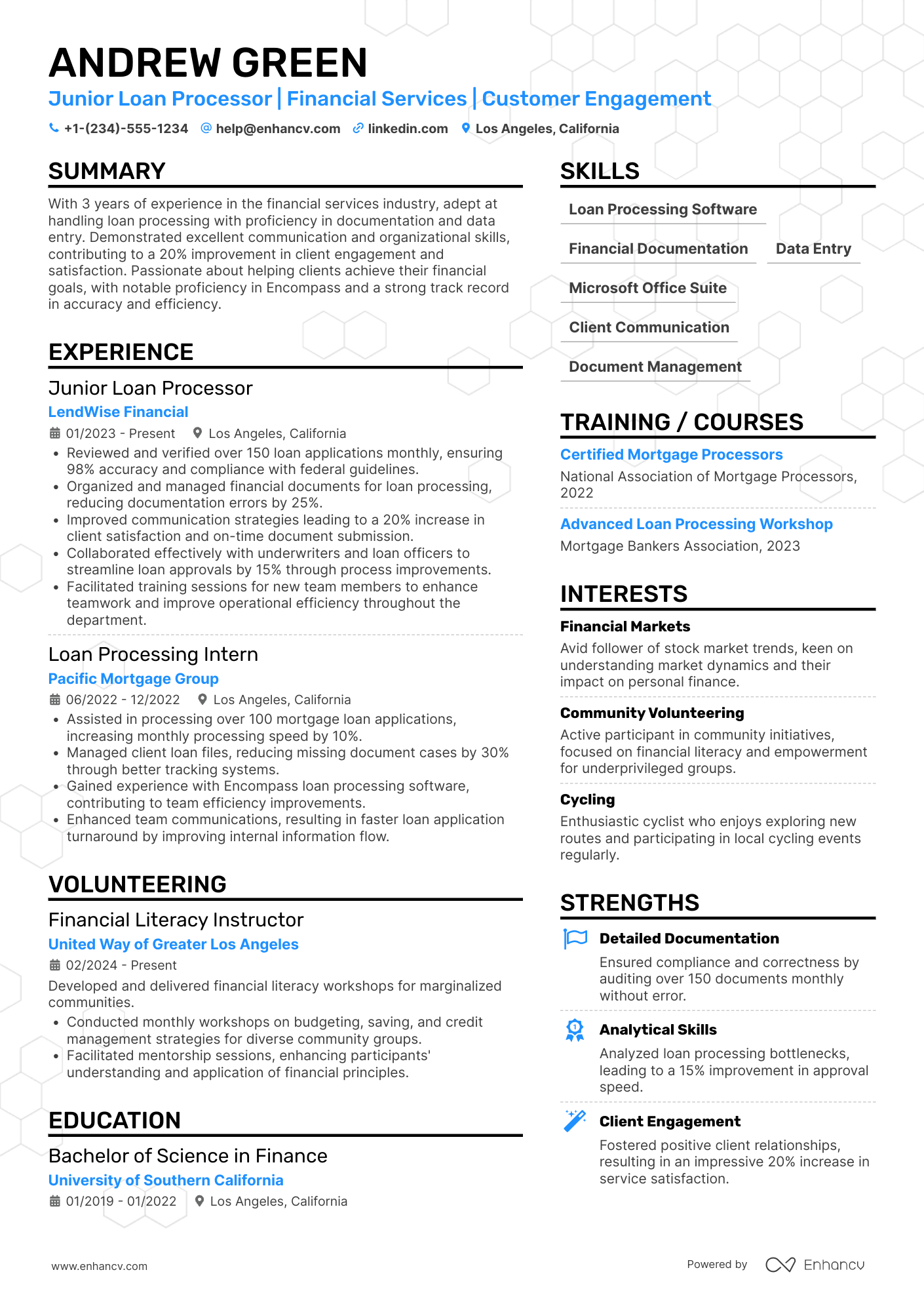 Junior Loan Processor Resume Example