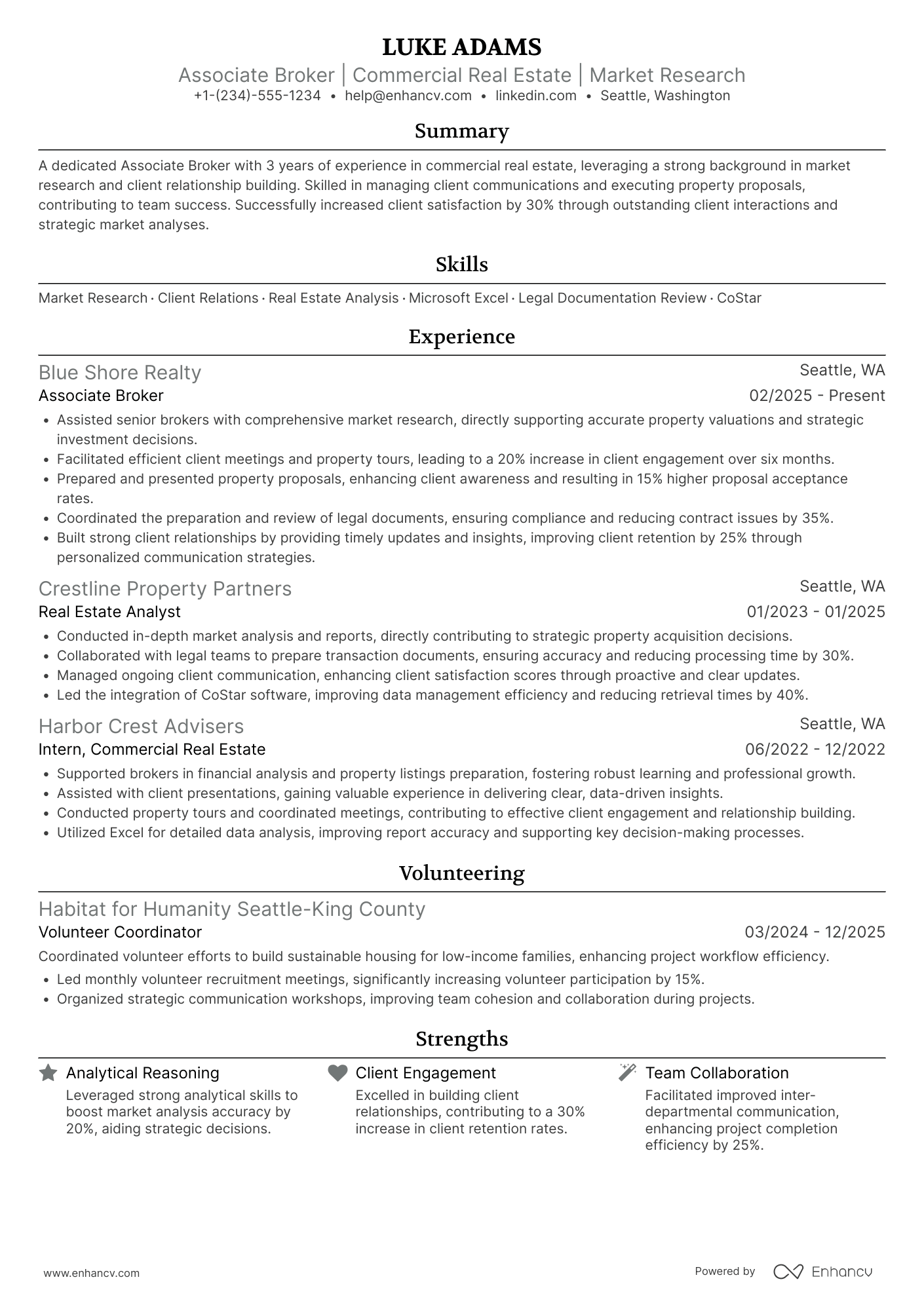 Associate Broker Resume Example