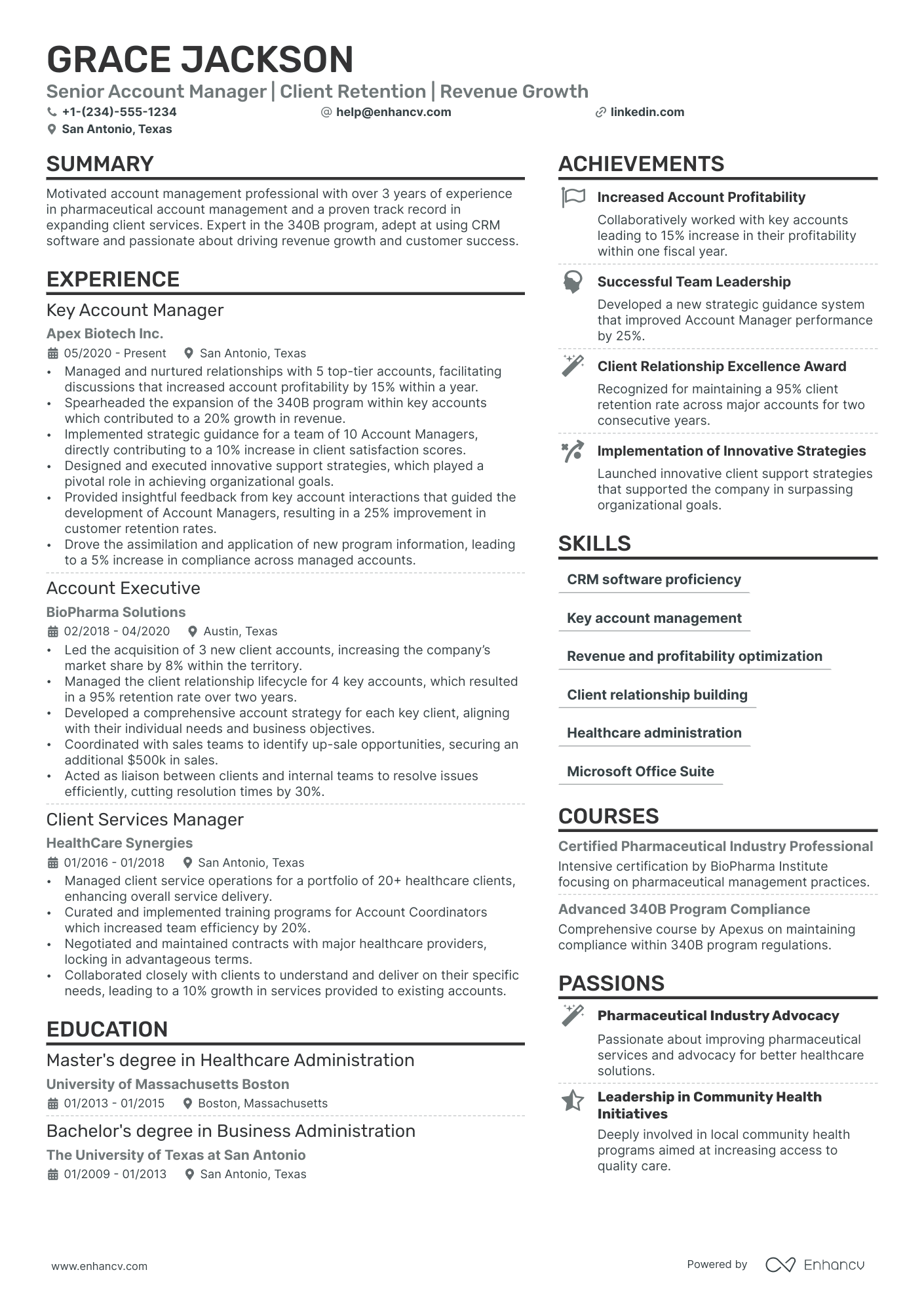 Strategic Account Manager Resume Example
