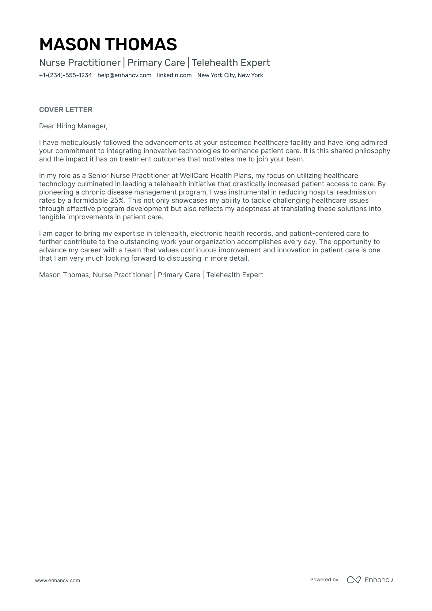 Nurse Practitioner Resume Example