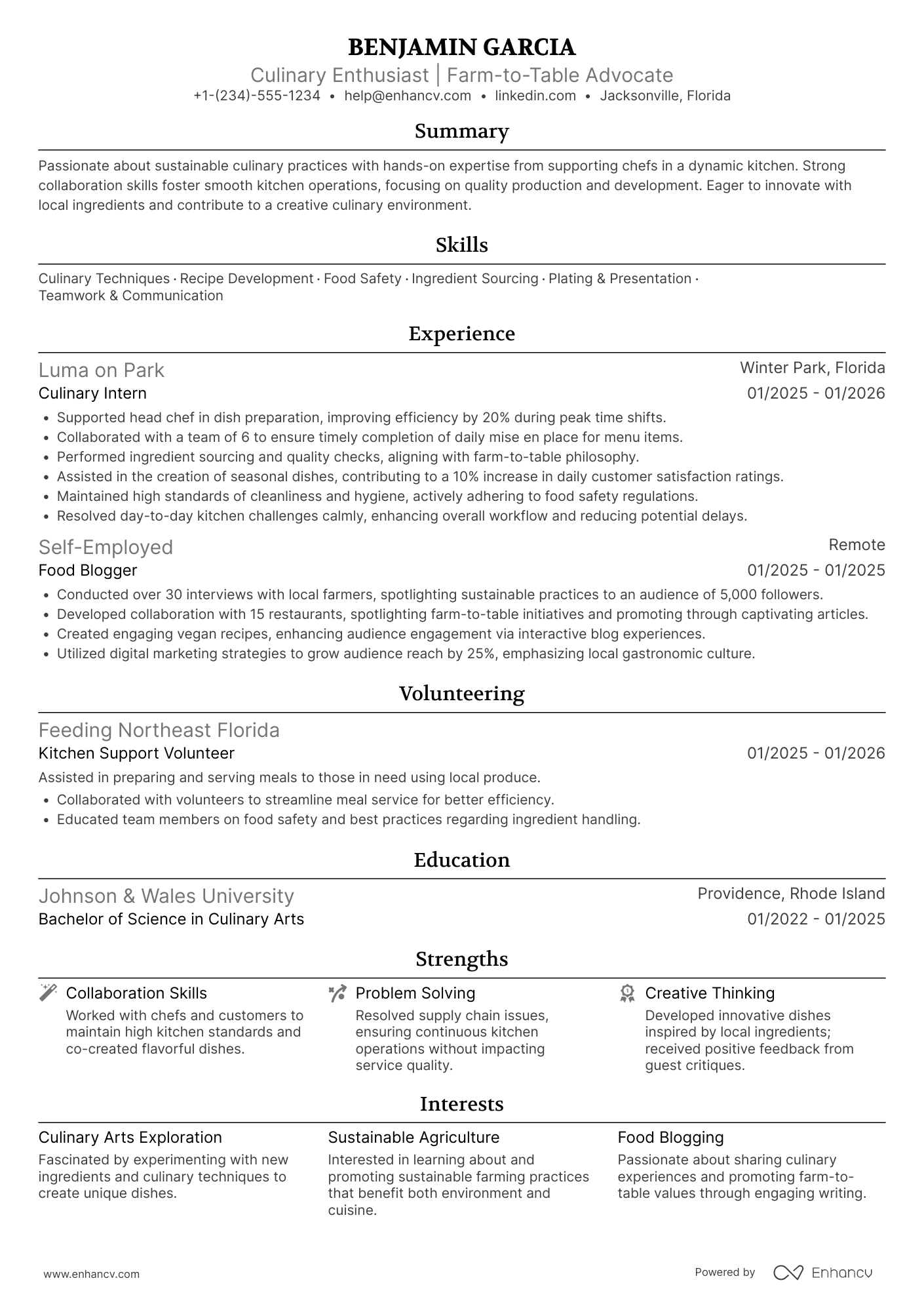 Entry Level Cook Resume Example