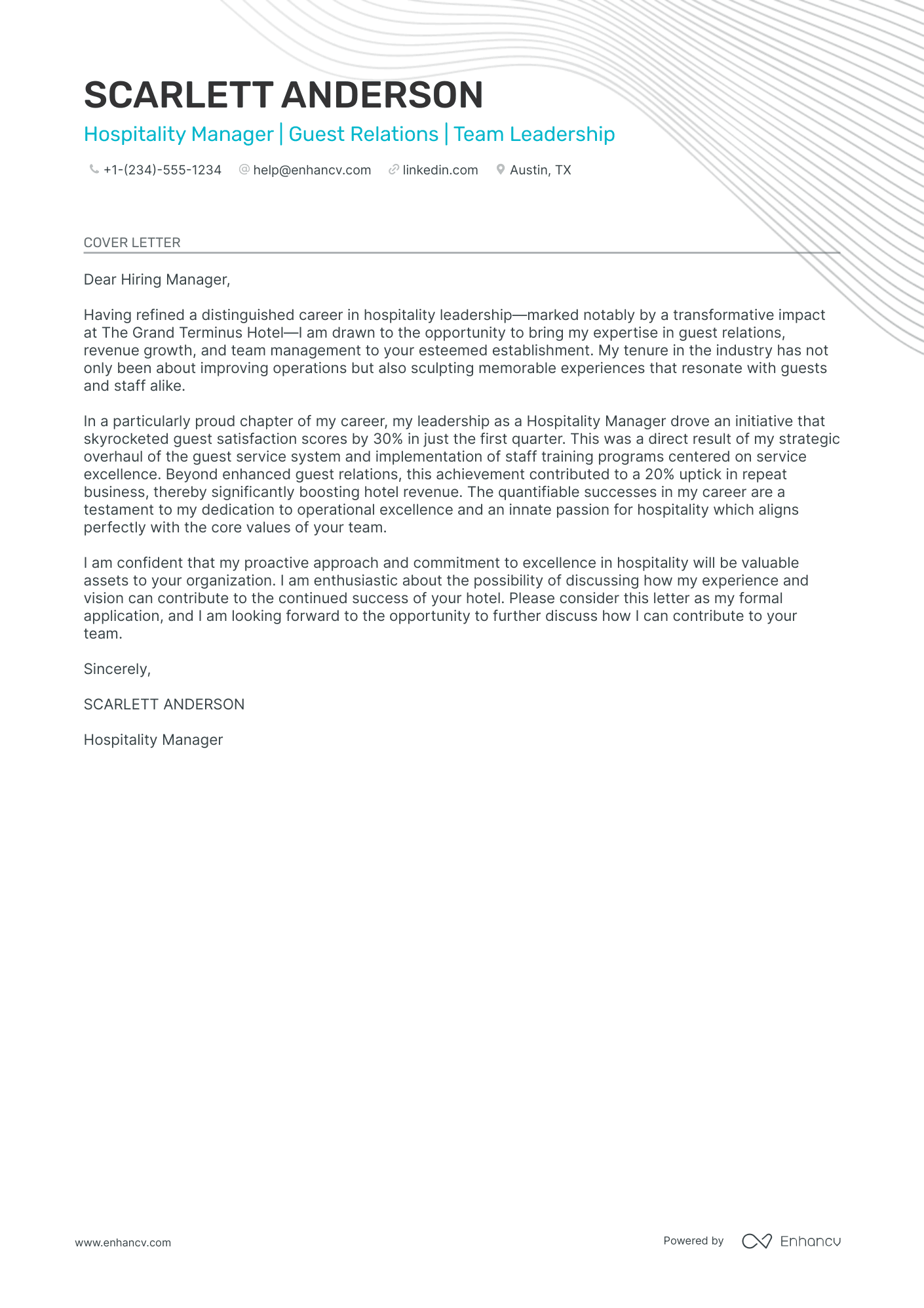 Hotel Assistant Manager Resume Example