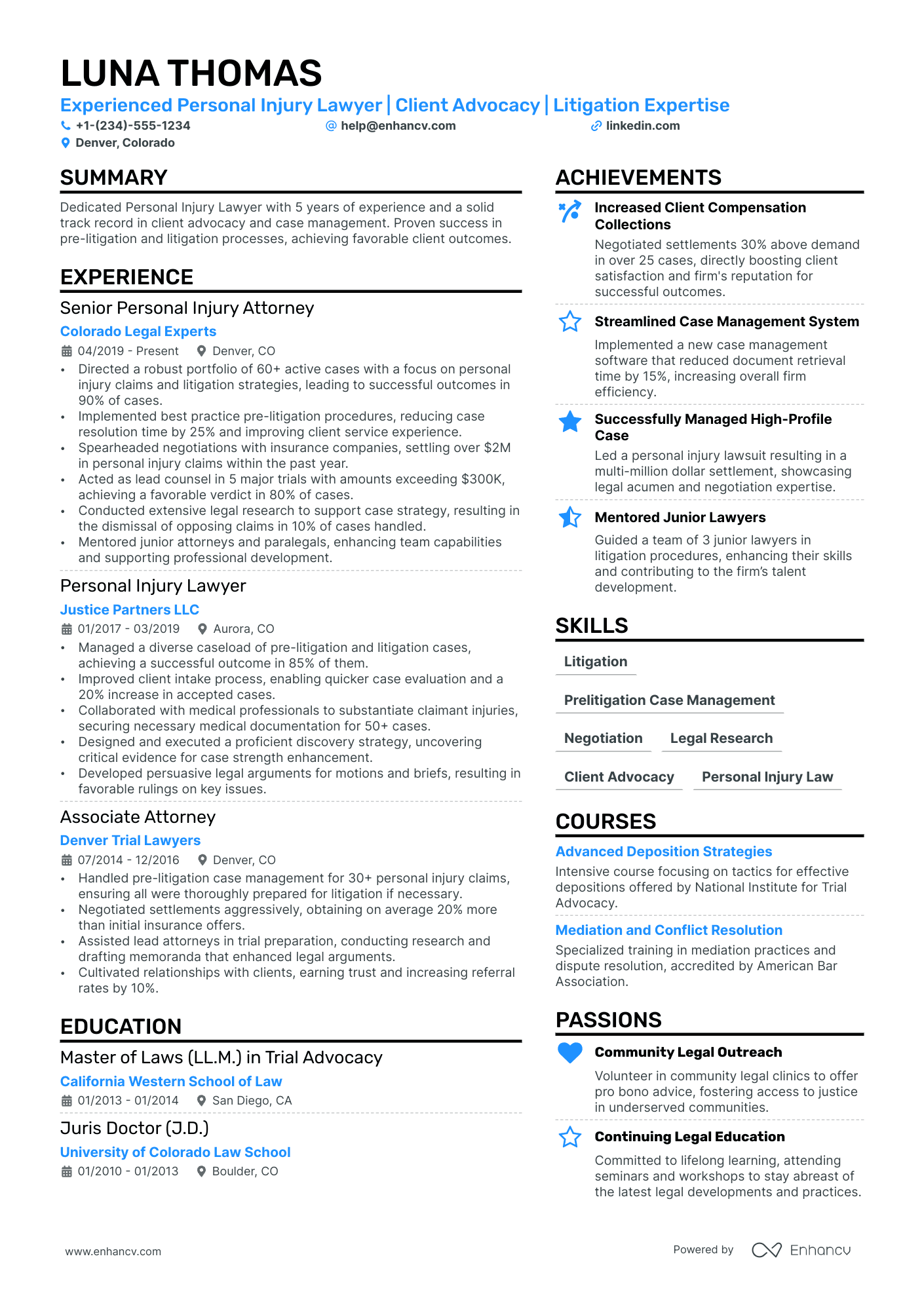 Litigation Lawyer Resume Example