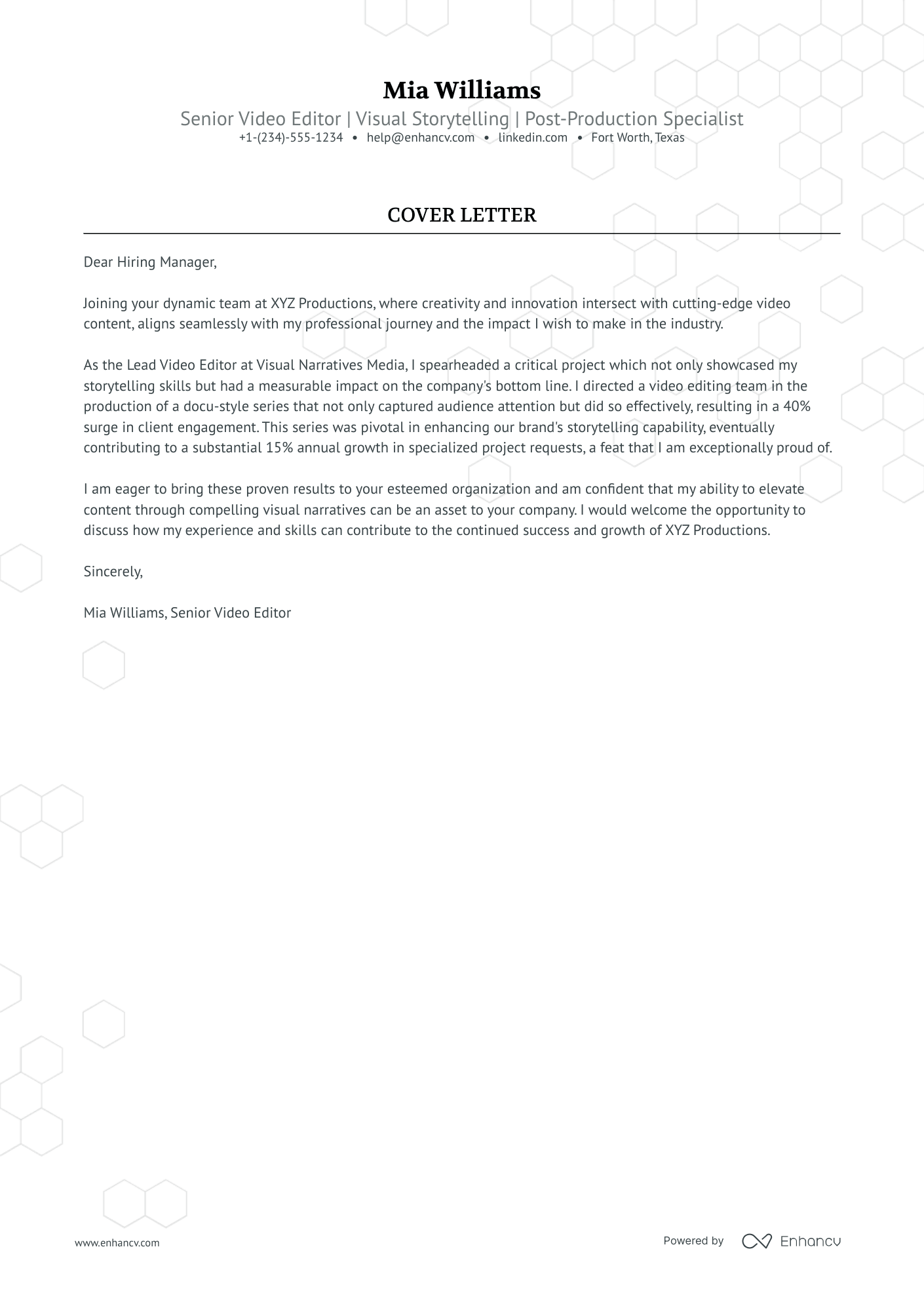 Freelance Editor Resume Example