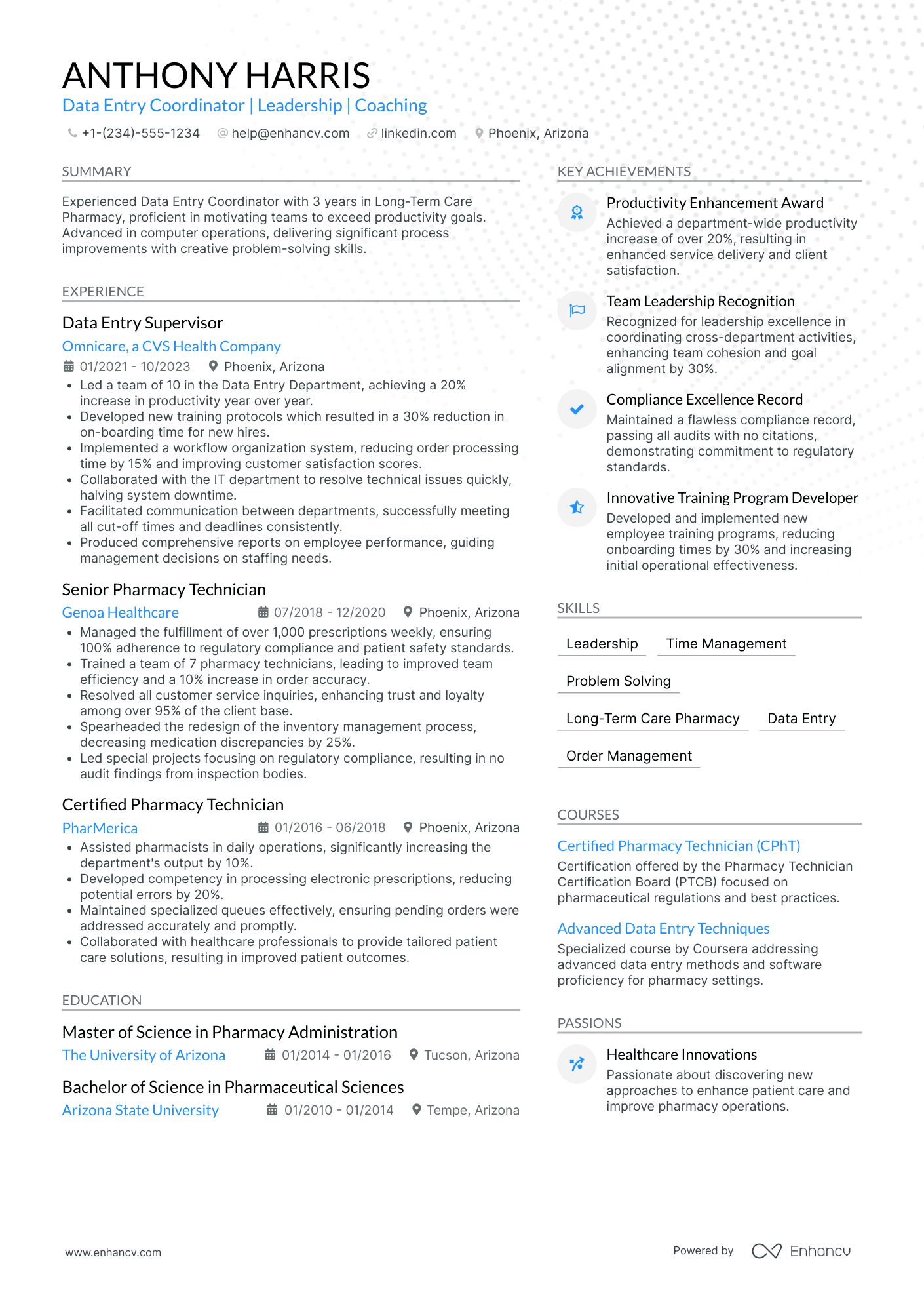 Data Entry Lead Resume Example
