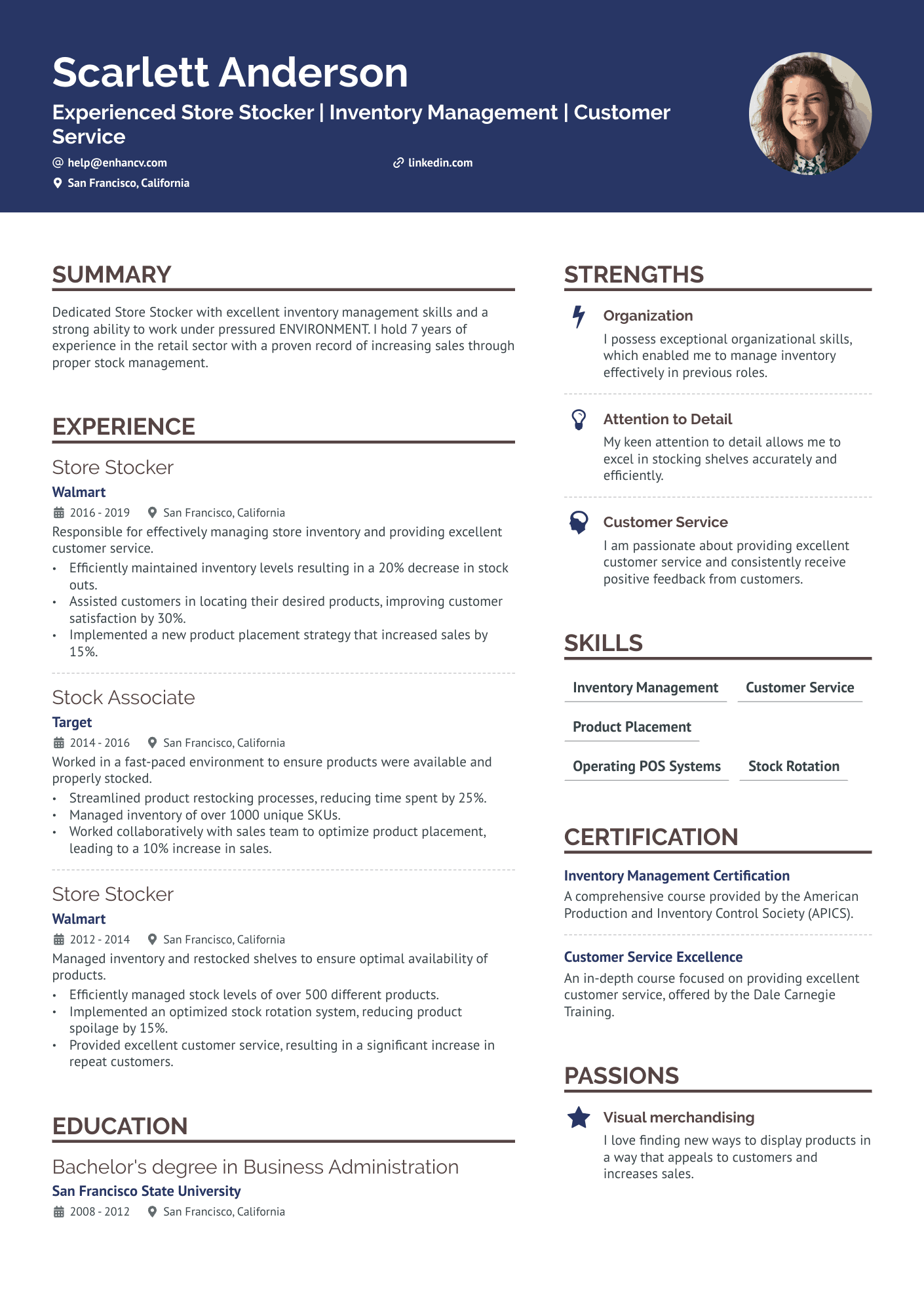 Store Stocker Resume Resume Example