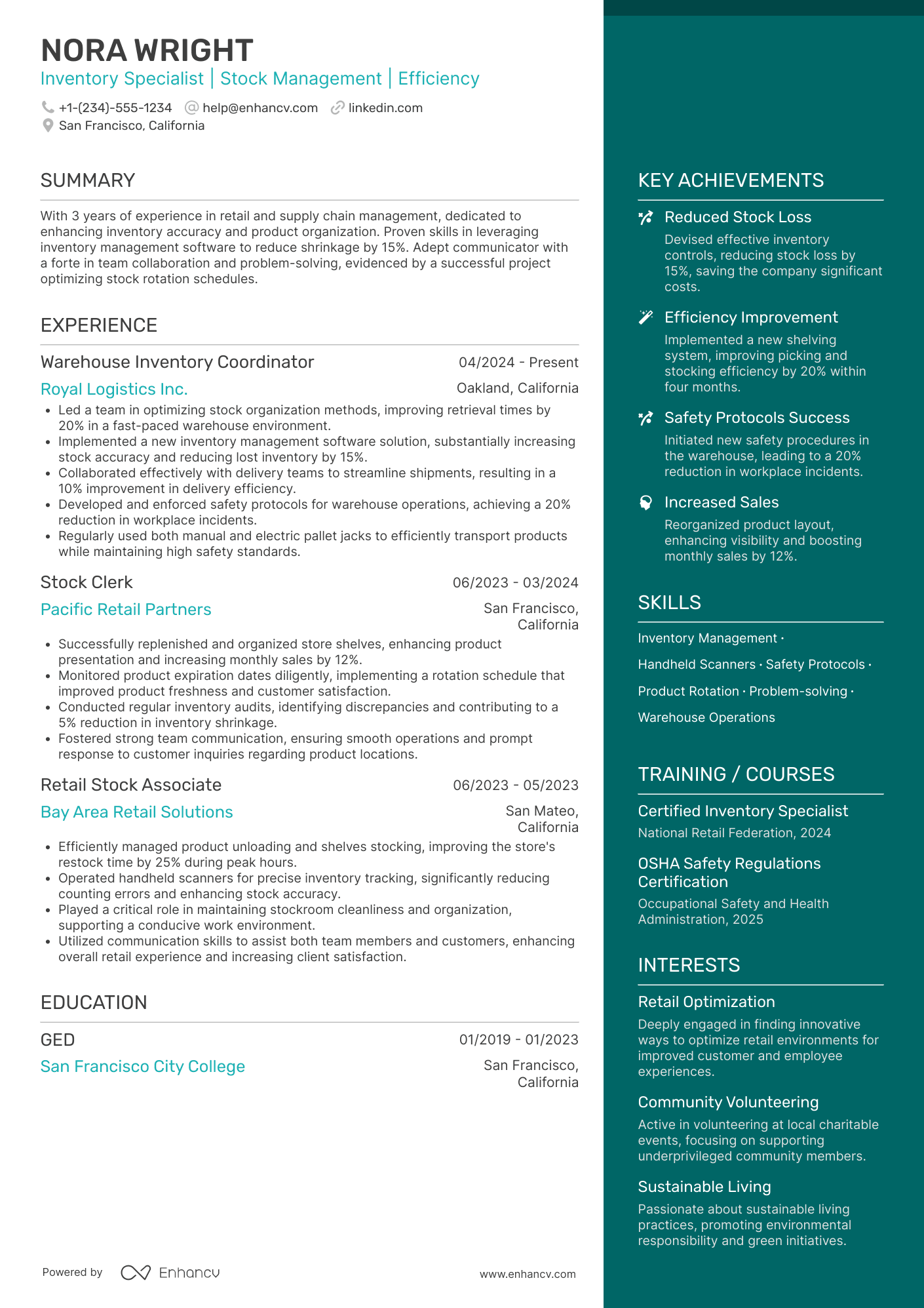 Target Stocker Resume Example